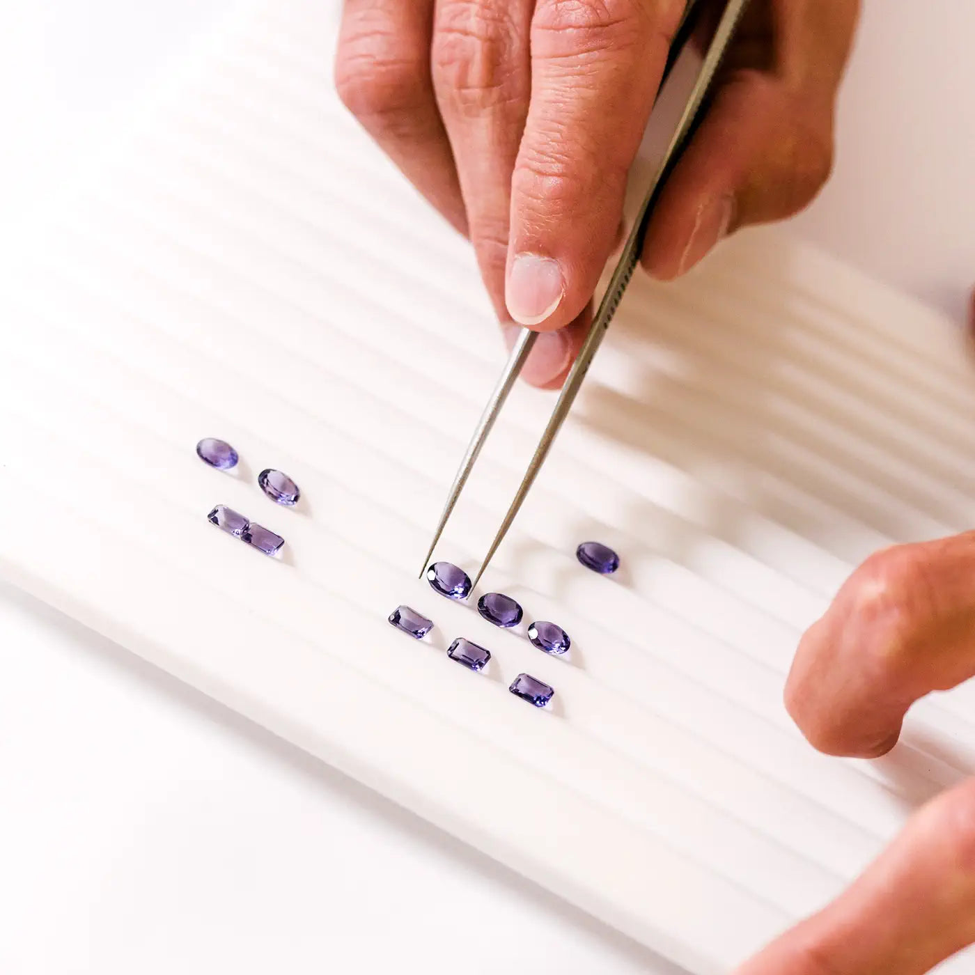 Amethysts being selected