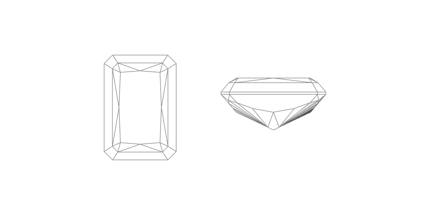 Radiant cut gemstone plan