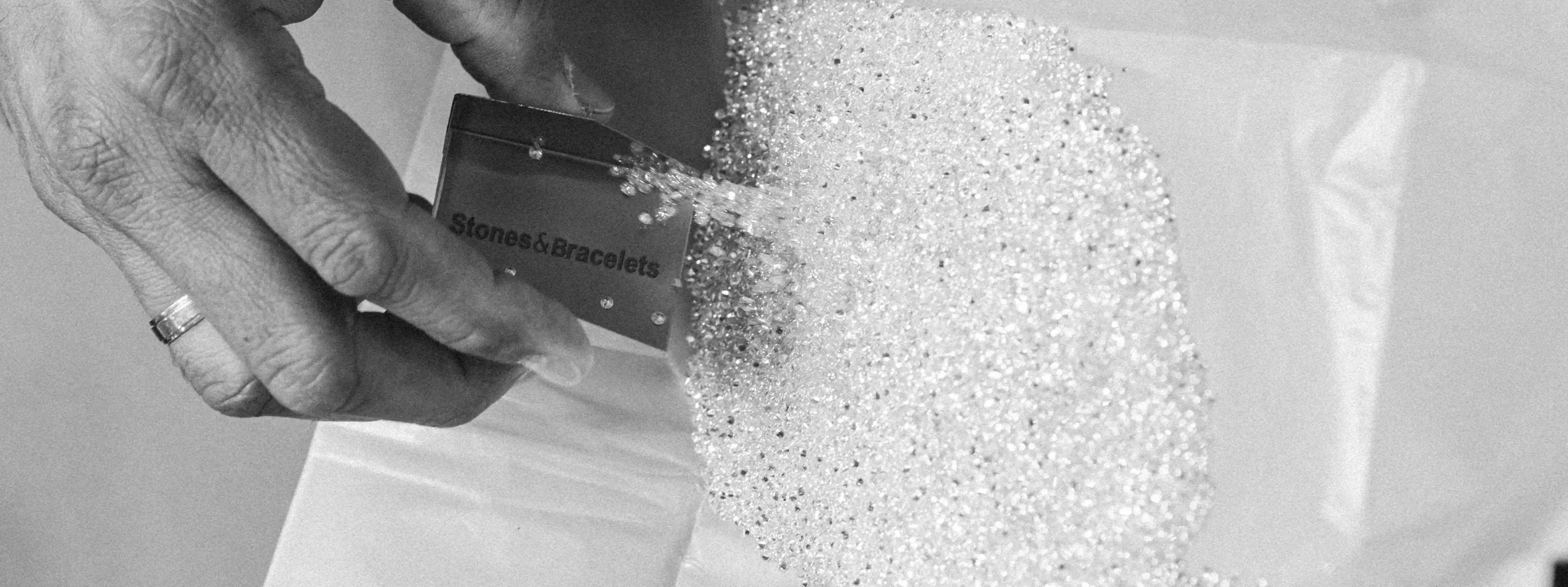 Carats of diamonds in a parcel paper