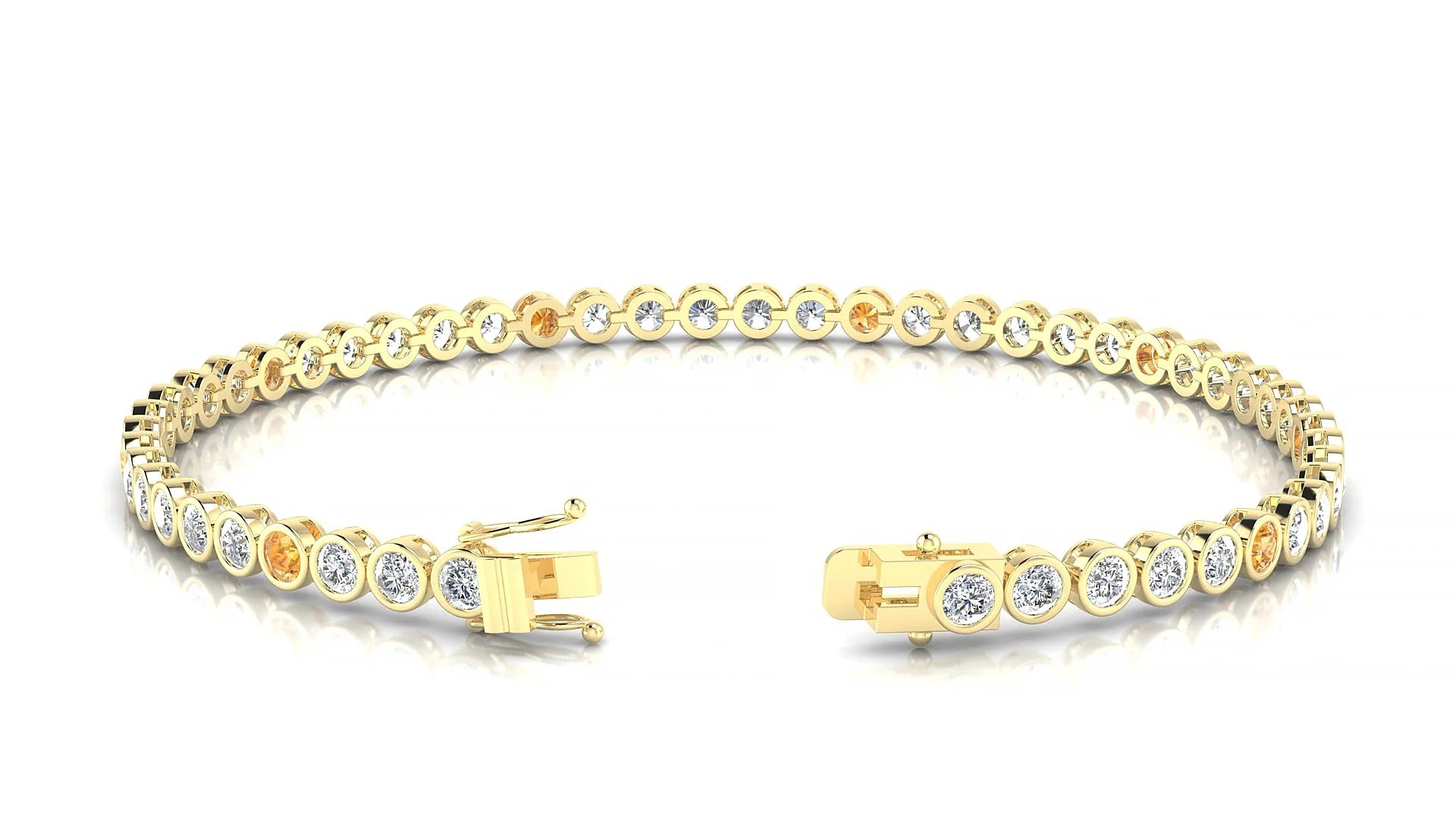 Avila 1-5 | 18k Yellow Gold 2.5 mm Round Natural Citrine & Diamond Tennis Bracelet