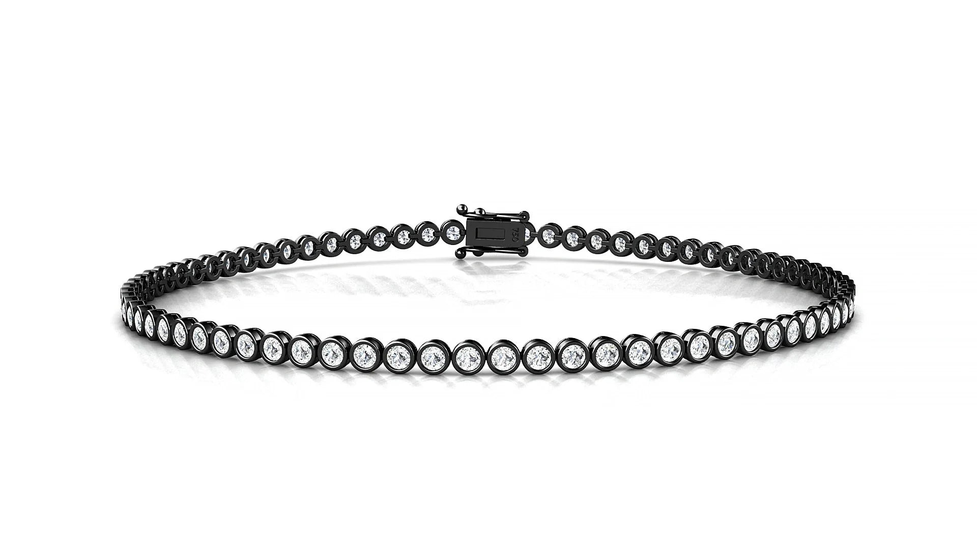 Avila | 18k Black Gold 1.7 mm Round Lab-Grown Diamond 18 cm Tennis Bracelet