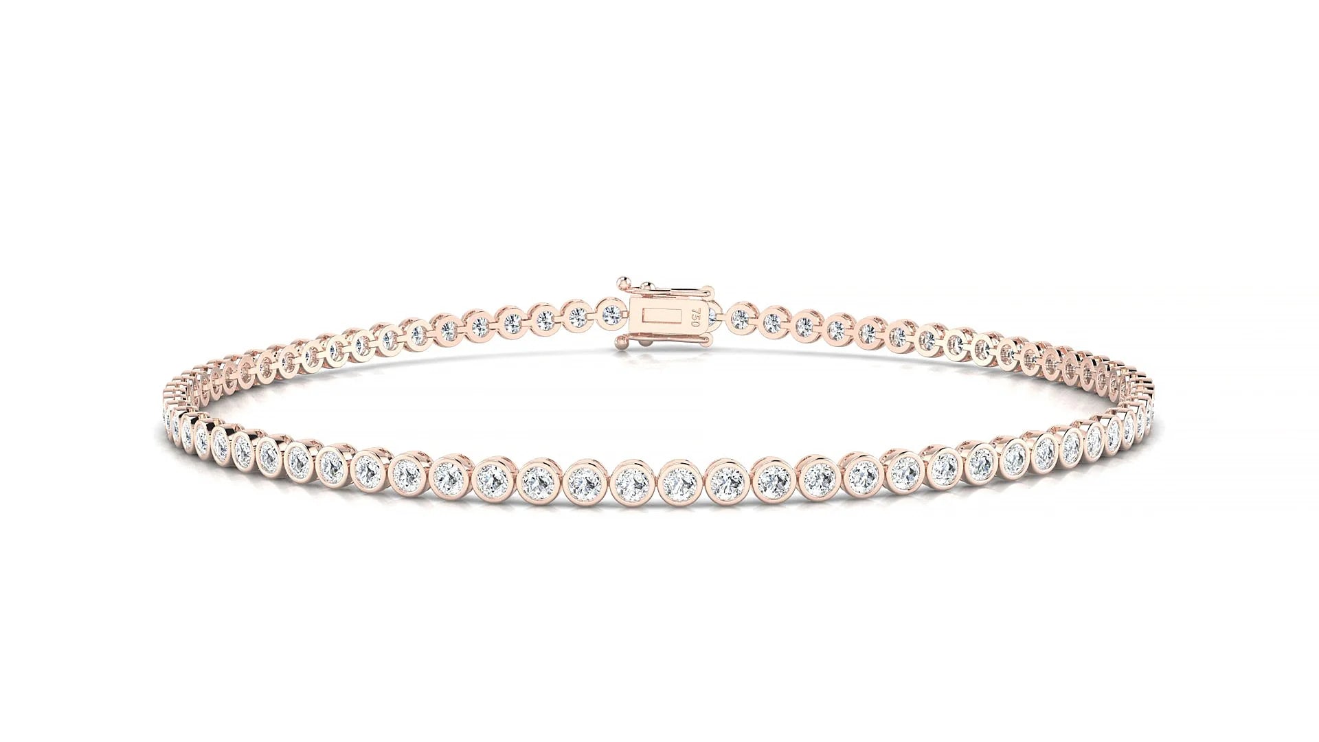 Avila | 18k Rose Gold 1.7 mm Round Lab-Grown Diamond 18 cm Tennis Bracelet