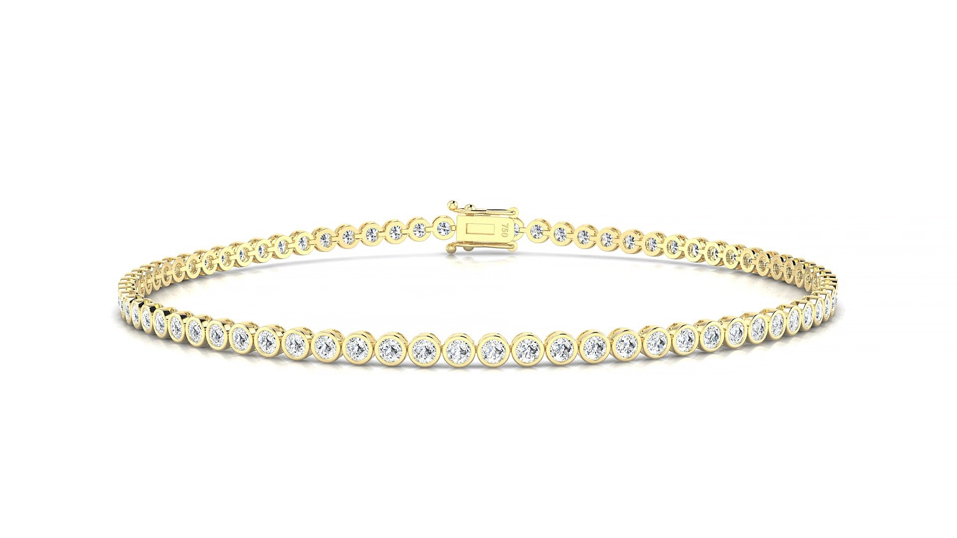 Avila | 18k Yellow Gold 1.7 mm Round Lab-Grown Diamond 18 cm Tennis Bracelet