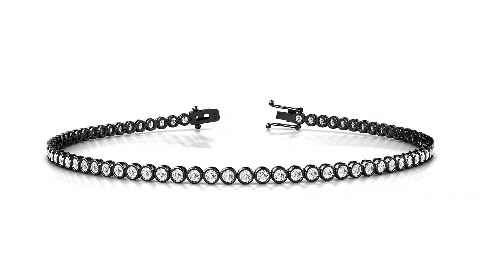 Avila | 18k Black Gold 1.7 mm Round Lab-Grown Diamond 18 cm Tennis Bracelet