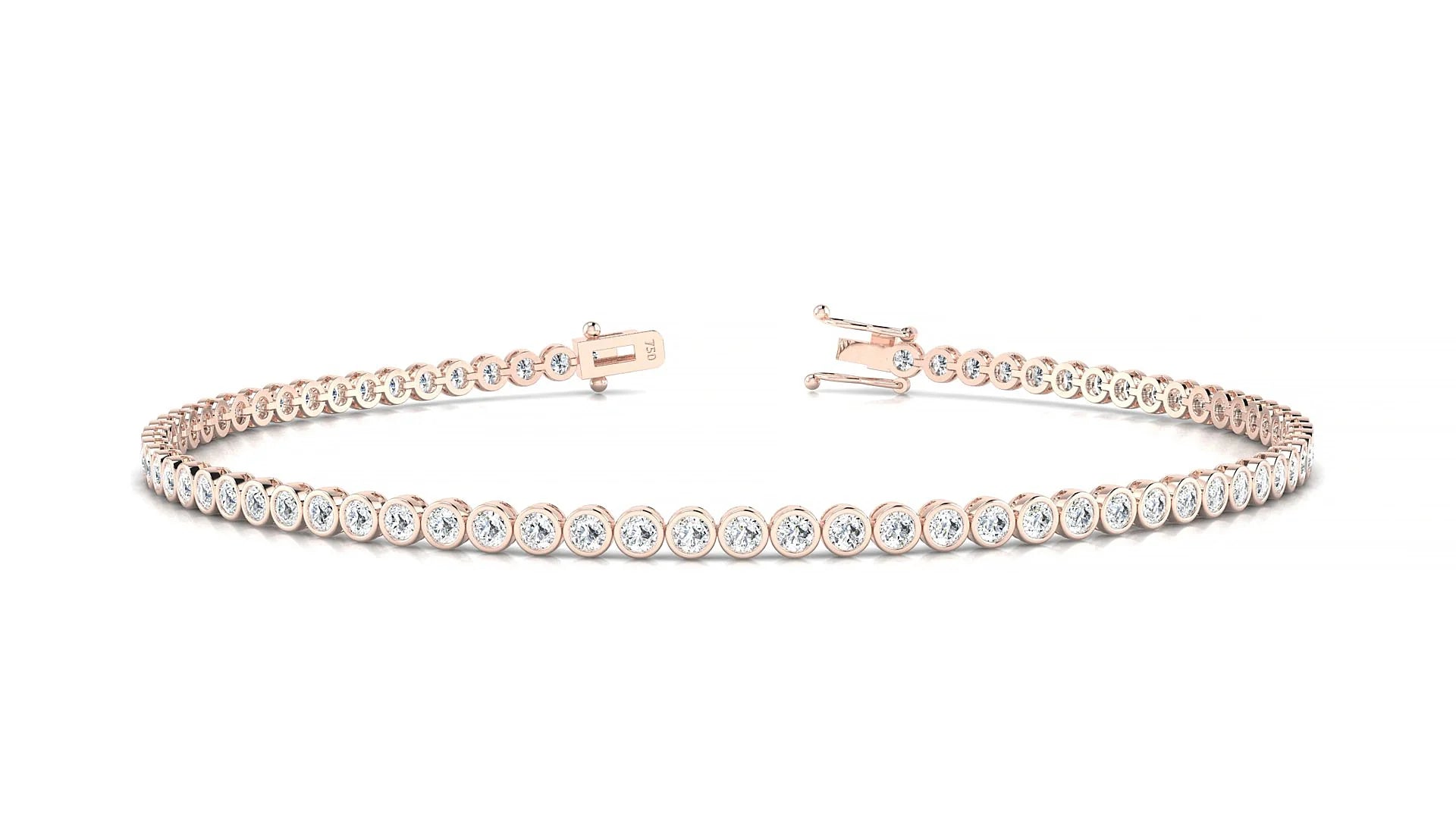 Avila | 18k Rose Gold 1.7 mm Round Lab-Grown Diamond 18 cm Tennis Bracelet
