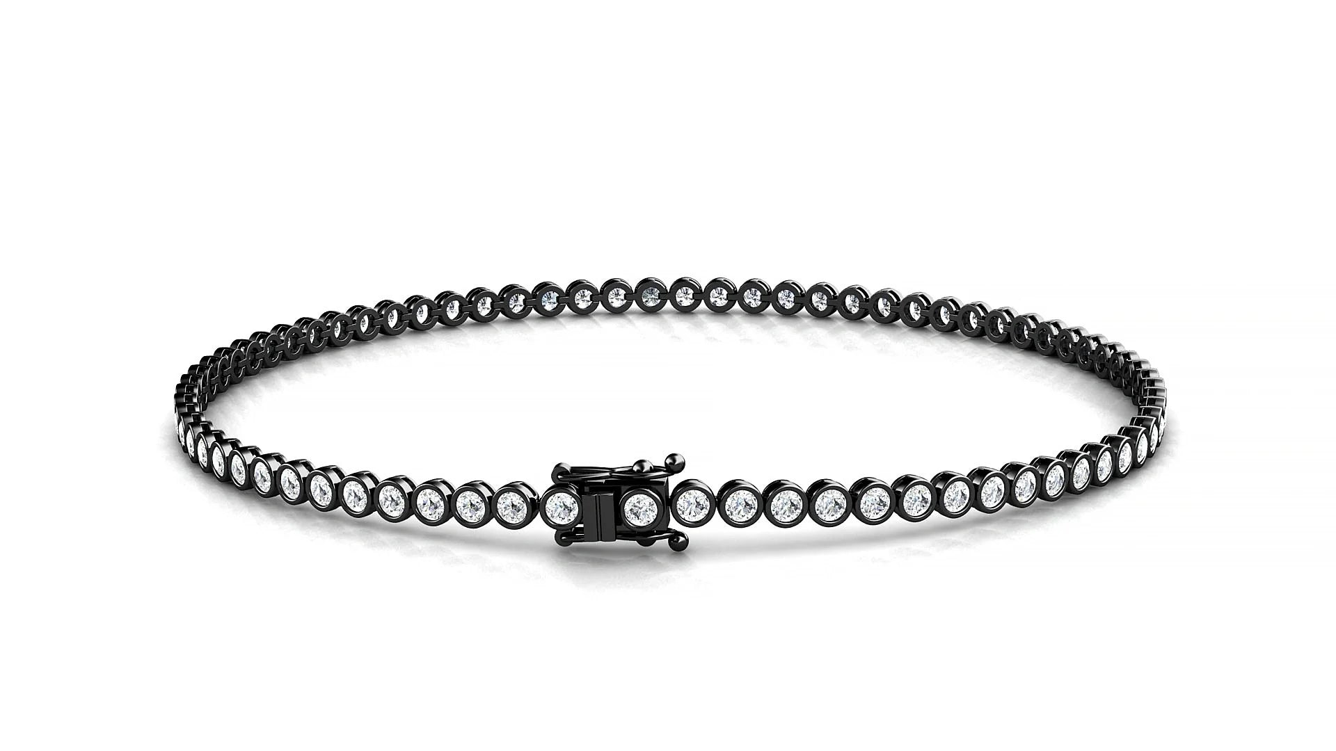 Avila | 18k Black Gold 1.7 mm Round Lab-Grown Diamond 18 cm Tennis Bracelet