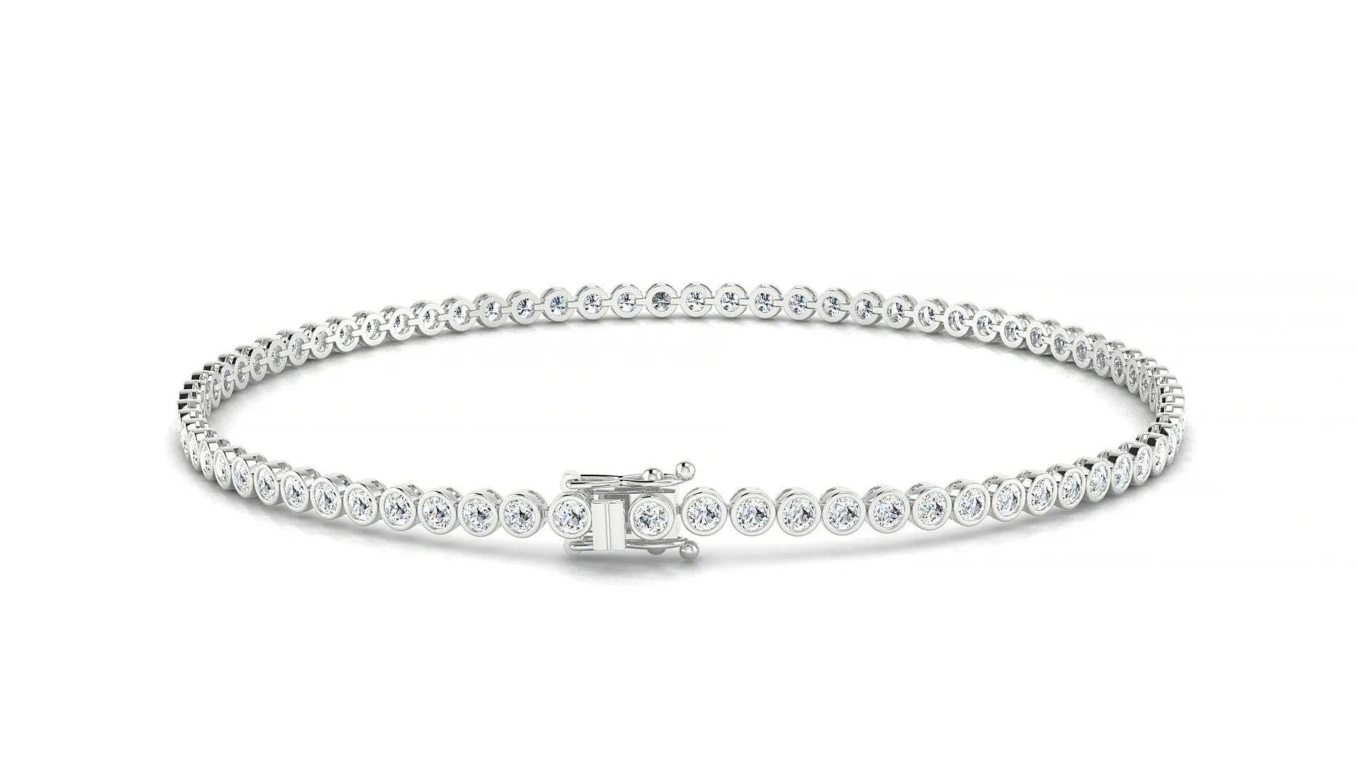 Avila | 18k White Gold 1.7 mm Round Lab-Grown Diamond 18 cm Tennis Bracelet