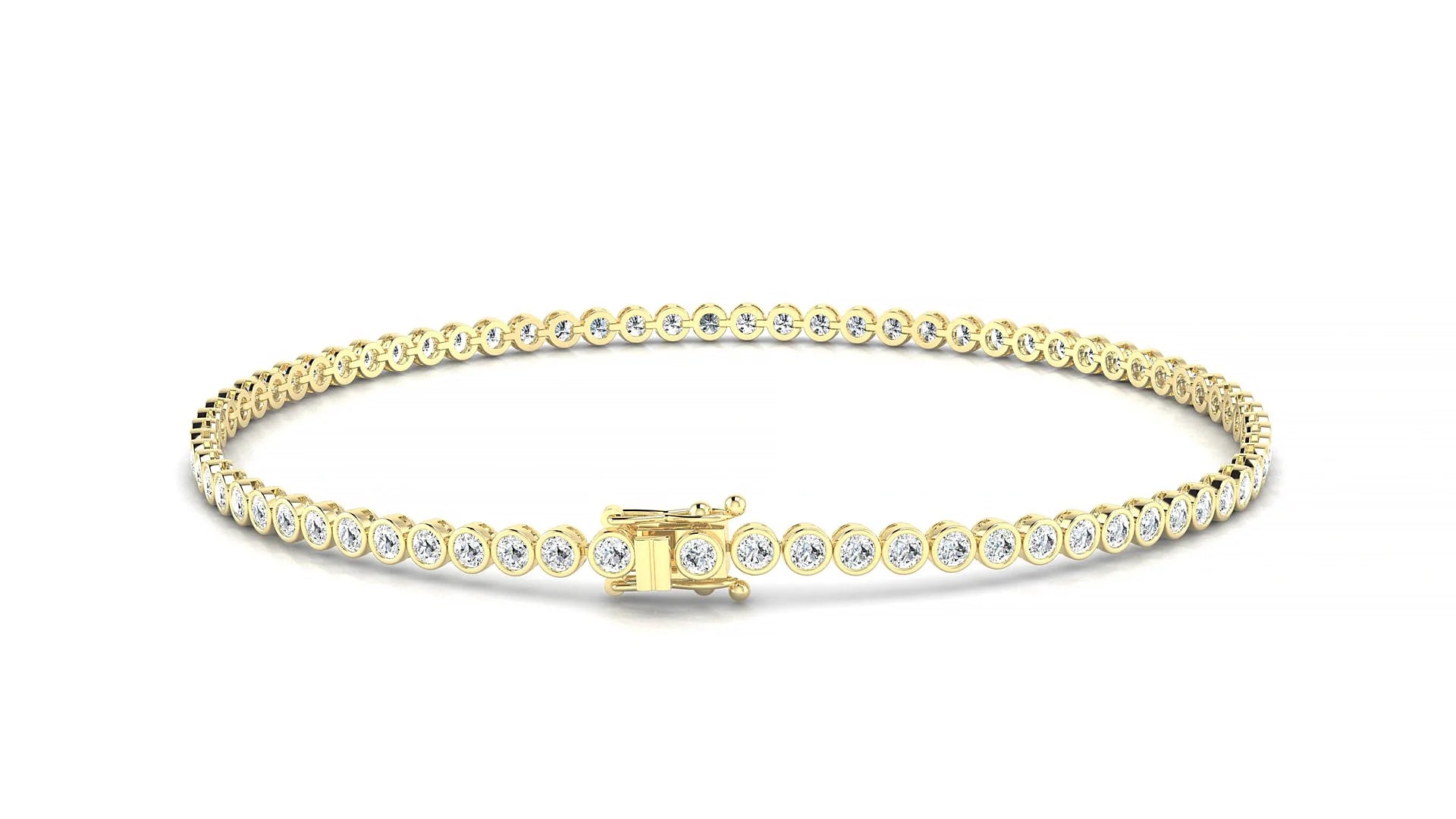 Avila | 18k Yellow Gold 1.7 mm Round Lab-Grown Diamond 18 cm Tennis Bracelet