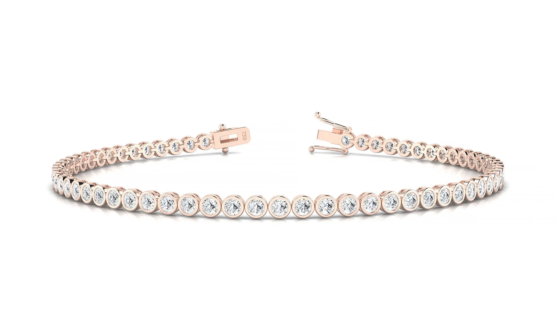 Avila | 18k Rose Gold 2 mm Round Lab-Grown Diamond 18 cm Tennis Bracelet