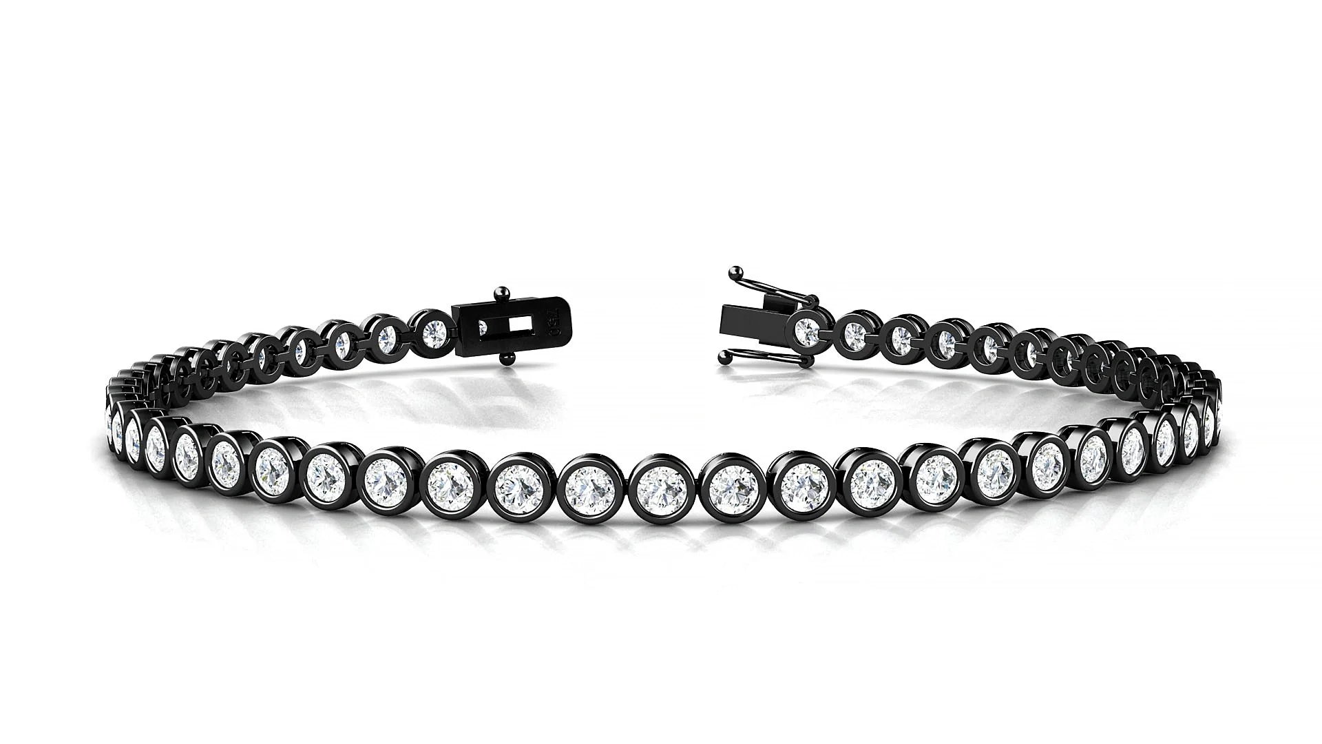 Avila | 18k Black Gold 2.5 mm Round Lab-Grown Diamond 18 cm Tennis Bracelet