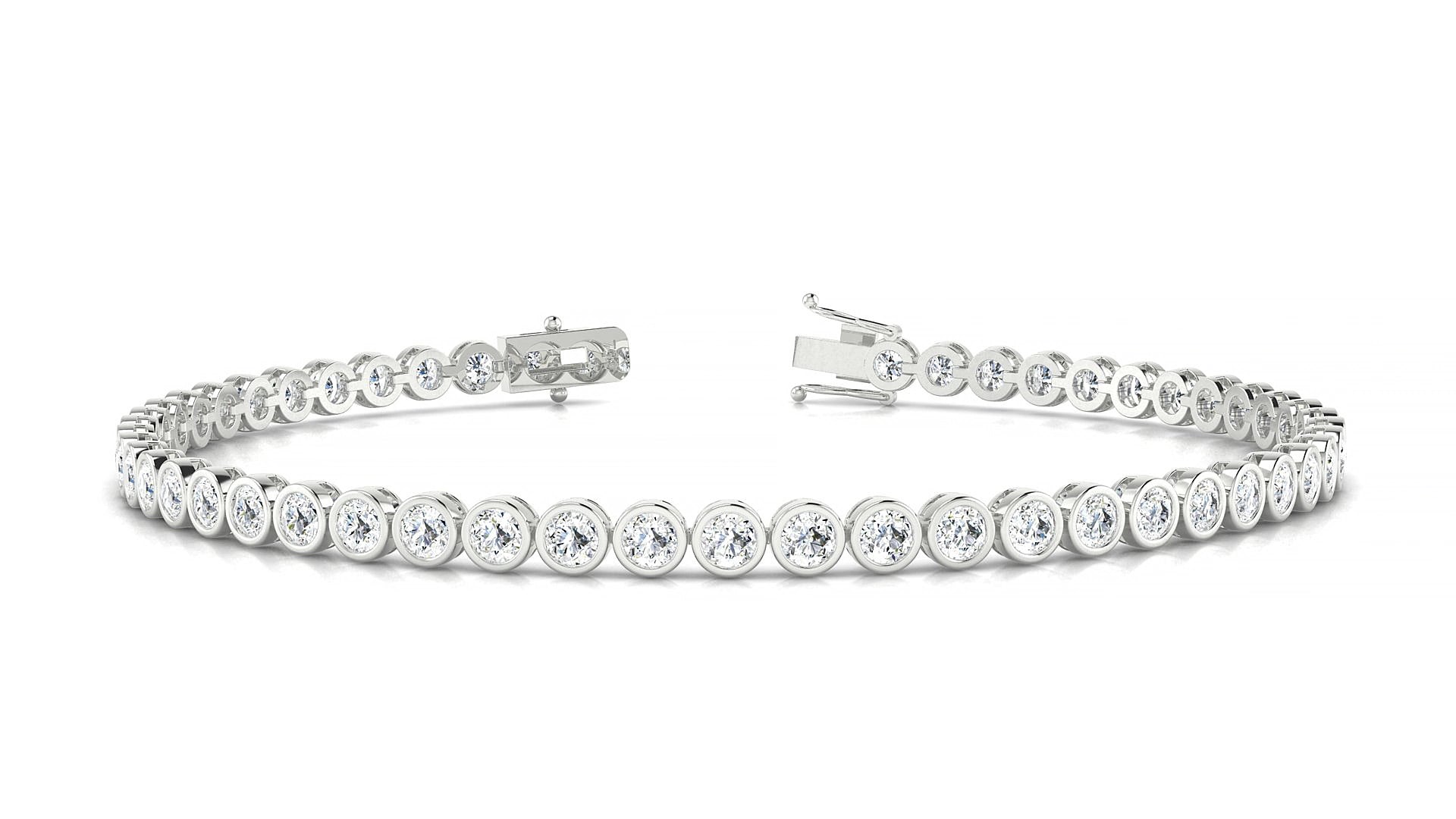 Avila | 18k White Gold 2.5 mm Round Lab-Grown Diamond 15 cm Tennis Bracelet