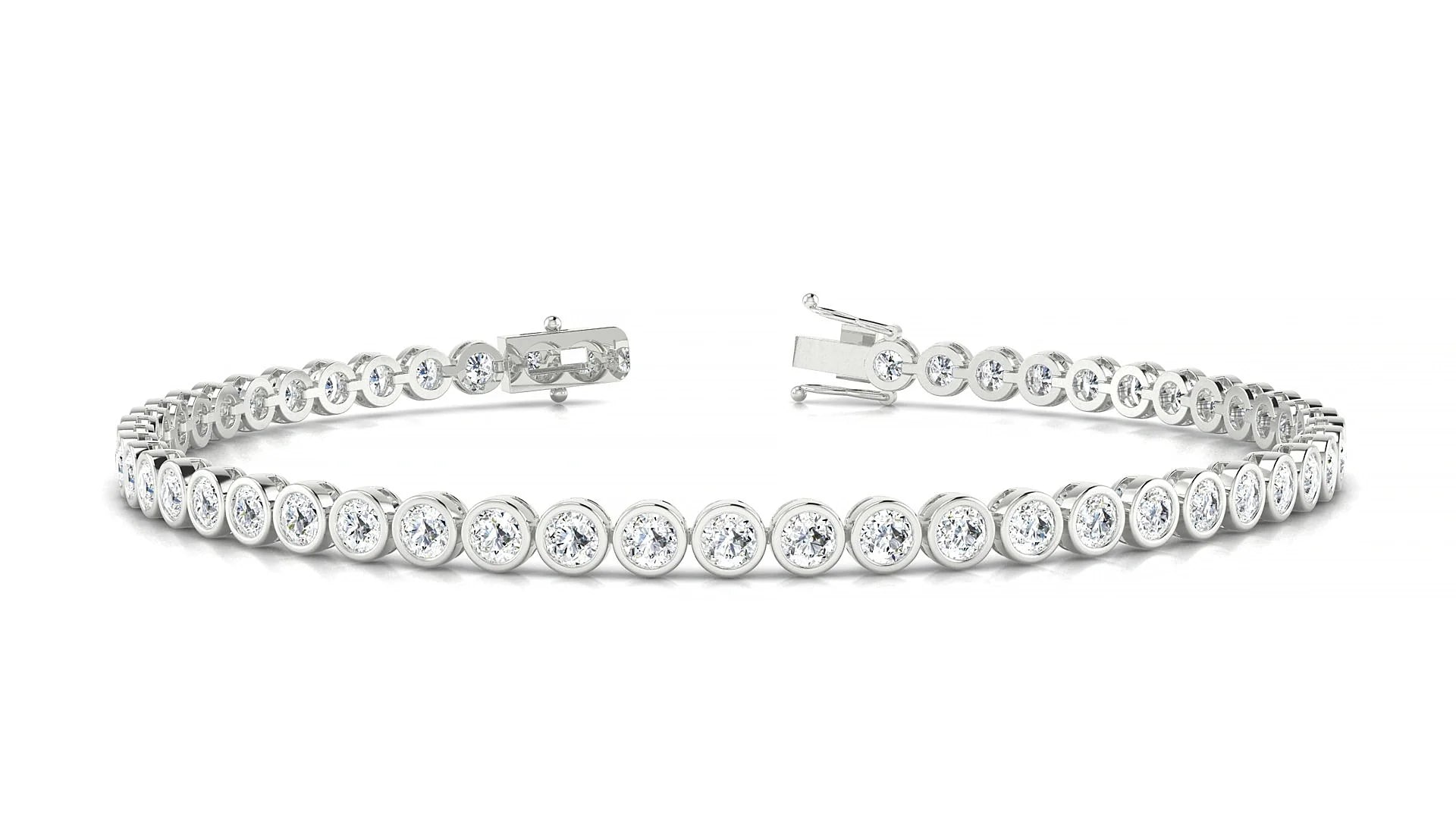 Avila | 18k White Gold 2.5 mm Round Lab-Grown Diamond 18 cm Tennis Bracelet