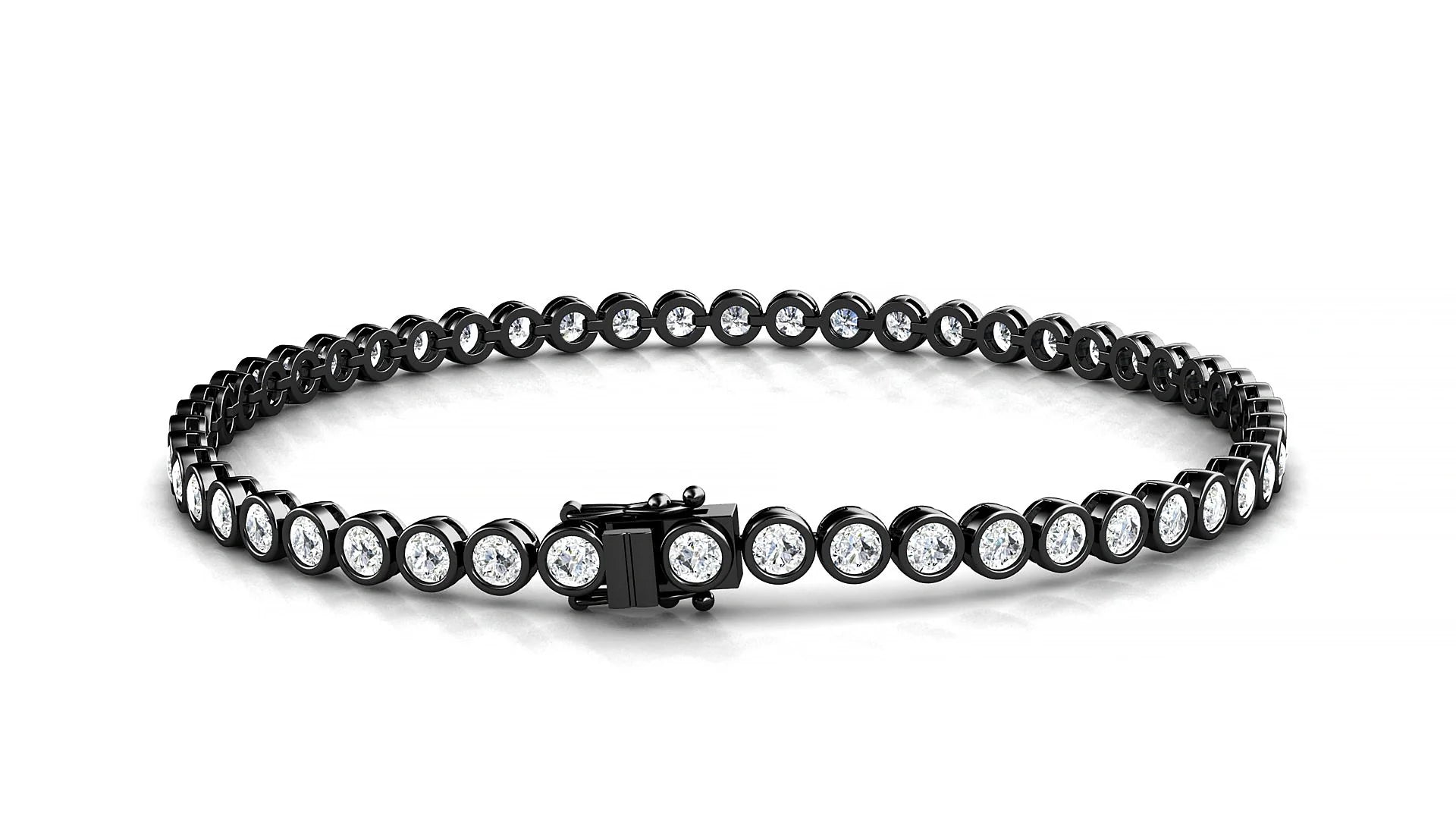 Avila | 18k Black Gold 2.5 mm Round Lab-Grown Diamond 18 cm Tennis Bracelet