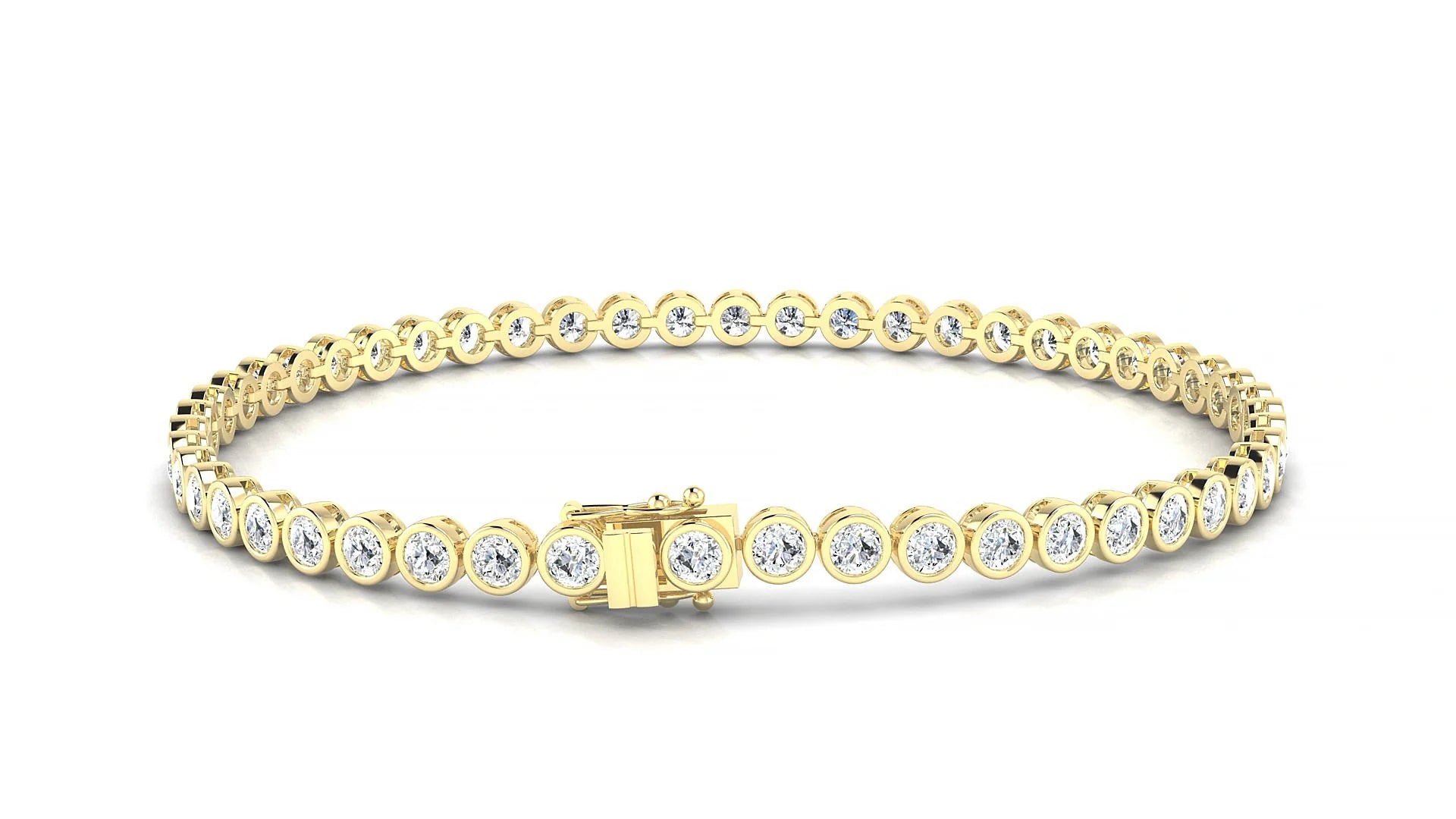 Avila | 18k Yellow Gold 2.5 mm Round Lab-Grown Diamond 18 cm Tennis Bracelet