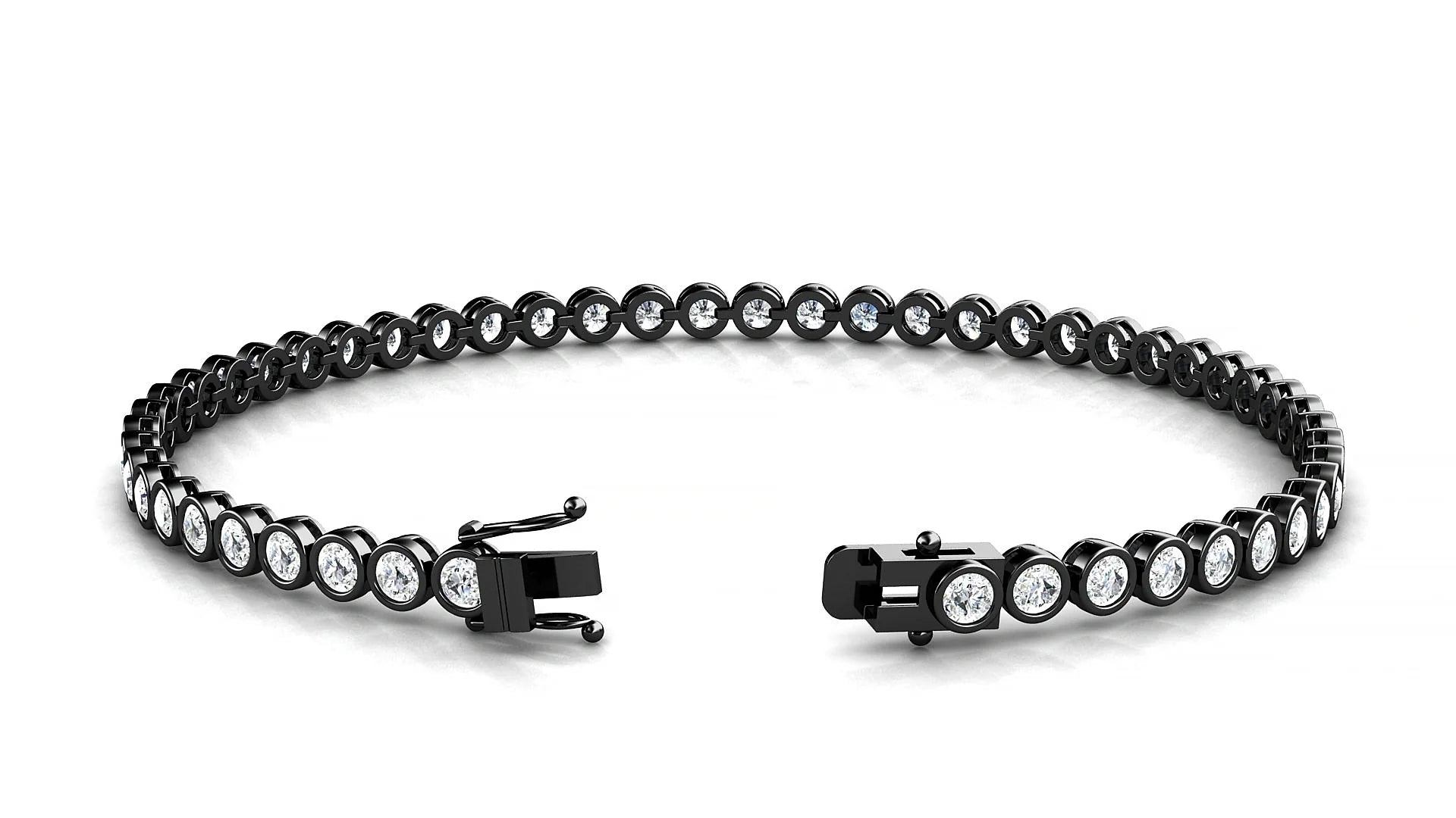Avila | 18k Black Gold 2.5 mm Round Lab-Grown Diamond 18 cm Tennis Bracelet