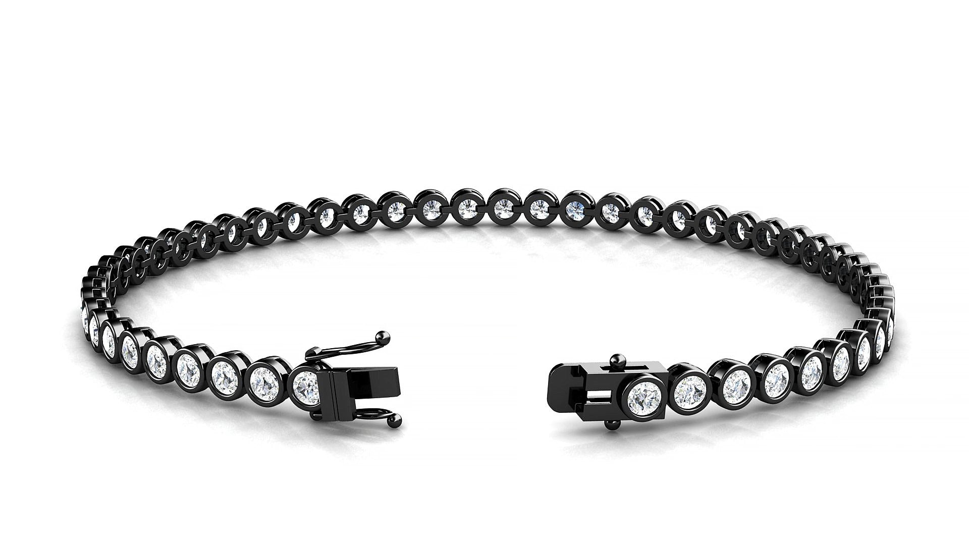Avila | 18k Black Gold 2.5 mm Round Lab-Grown Diamond 19 cm Tennis Bracelet