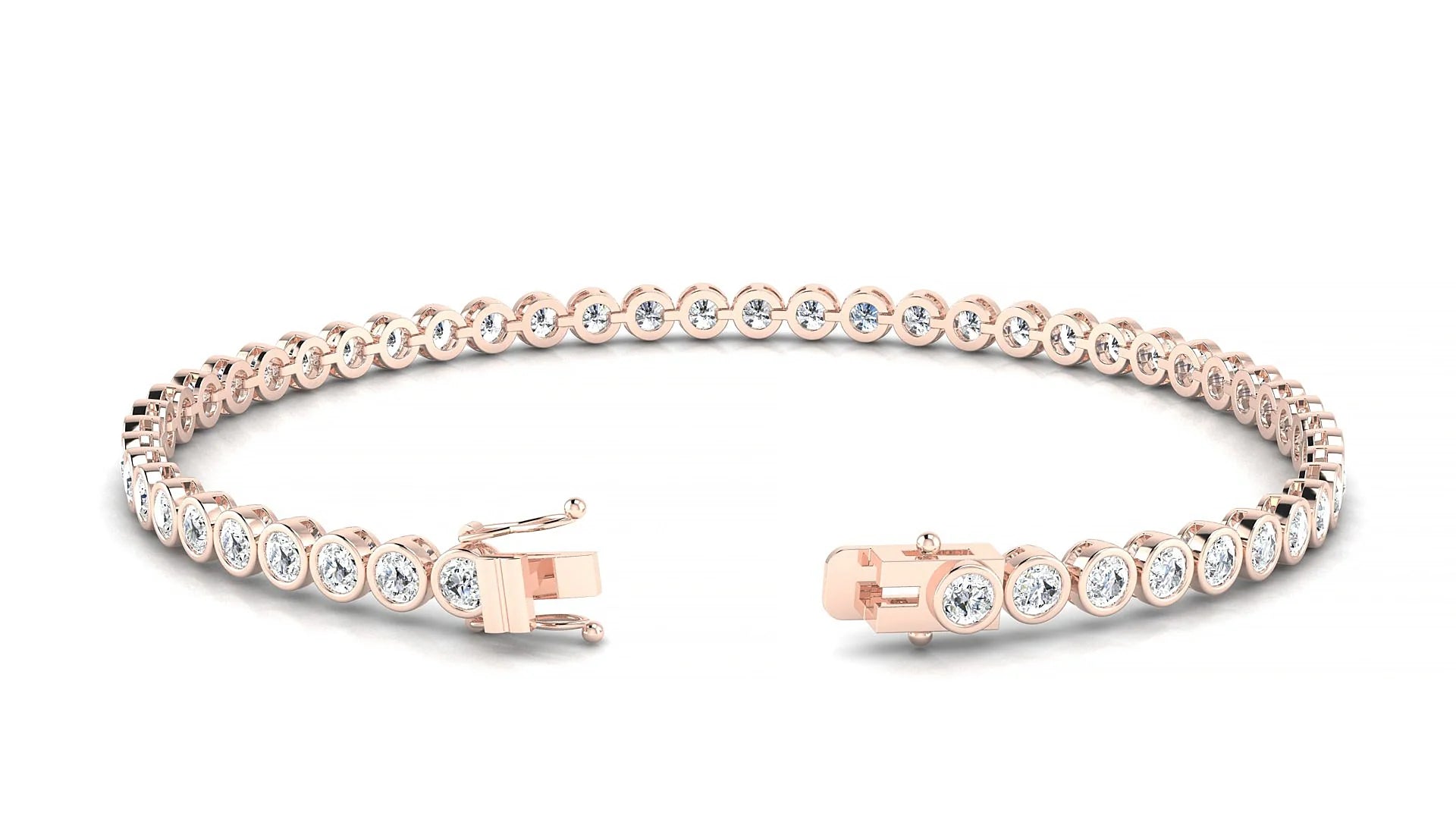Avila | 18k Rose Gold 2.5 mm Round Lab-Grown Diamond 18 cm Tennis Bracelet