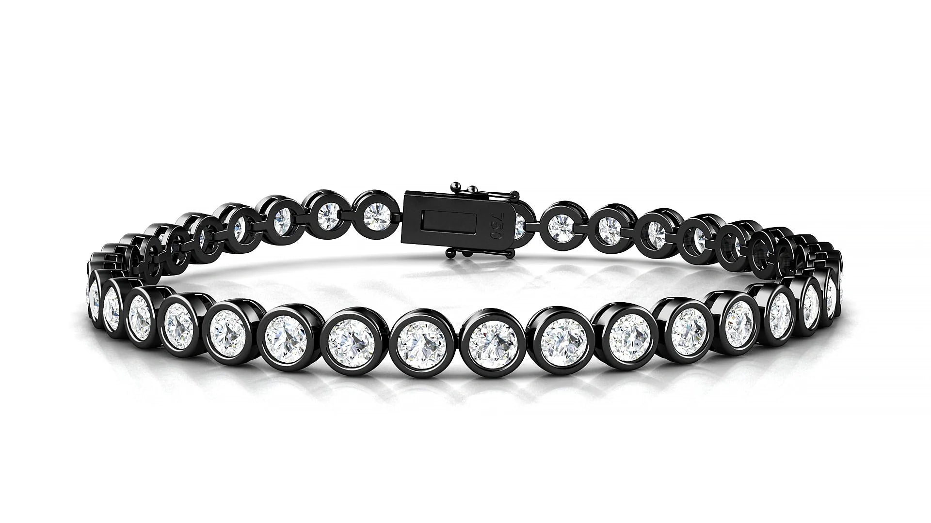 Avila | 18k Black Gold 3.4 mm Round Lab-Grown Diamond 18 cm Tennis Bracelet