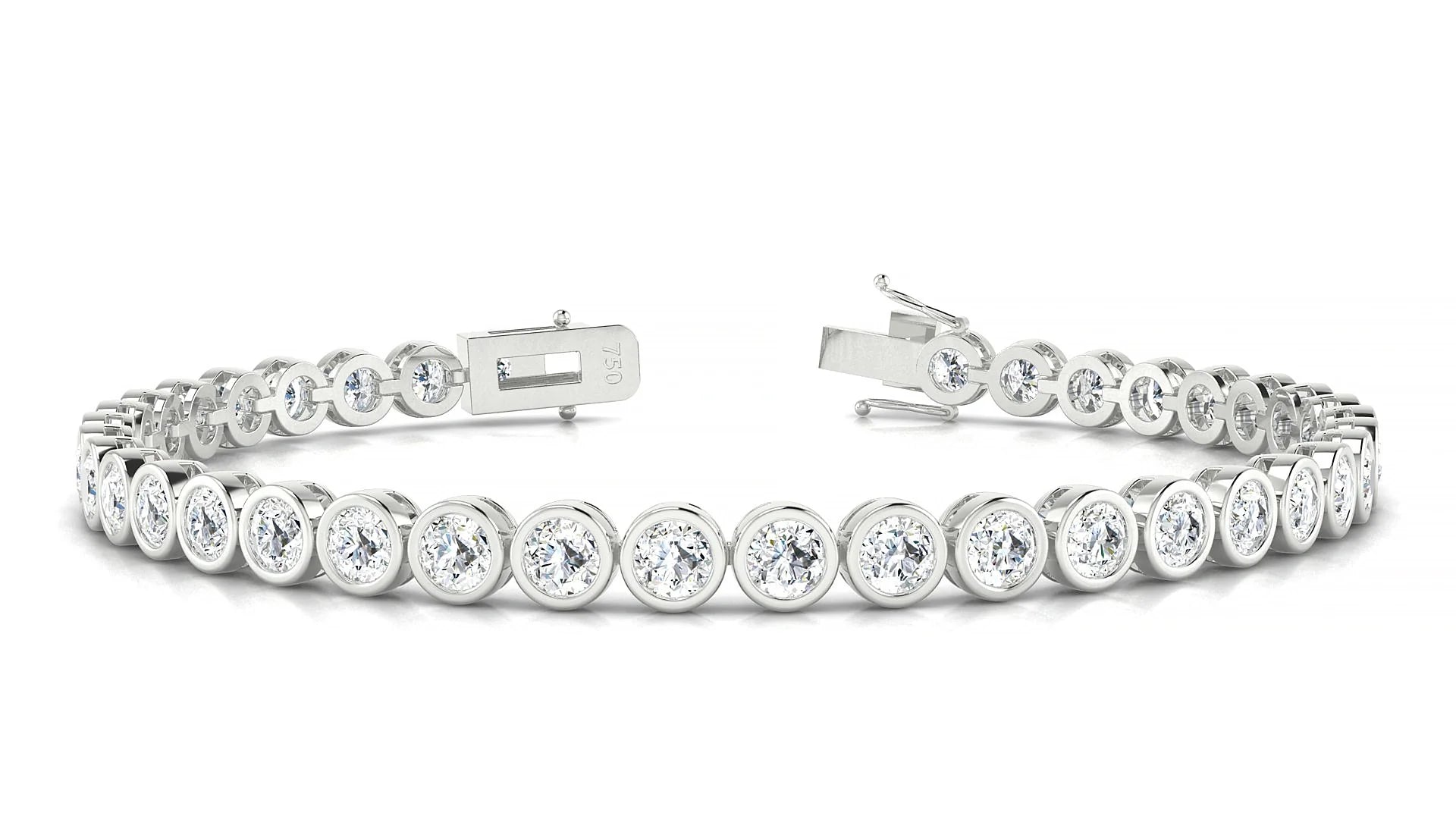 Avila | 18k White Gold 3.4 mm Round Lab-Grown Diamond 18 cm Tennis Bracelet