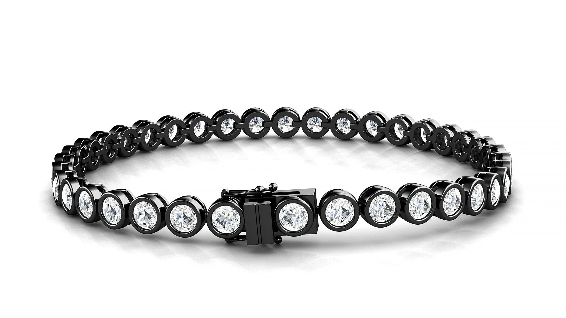 Avila | 18k Black Gold 3.4 mm Round Lab-Grown Diamond 18 cm Tennis Bracelet