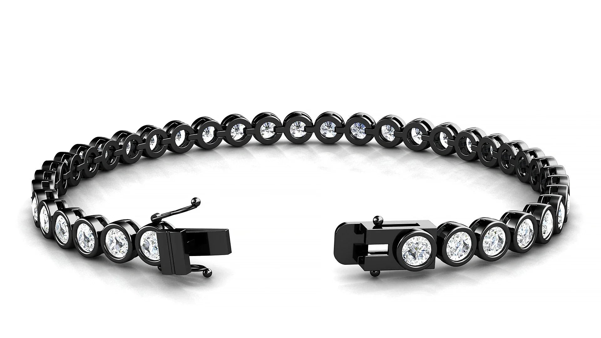 Avila | 18k Black Gold 3.4 mm Round Lab-Grown Diamond 18 cm Tennis Bracelet