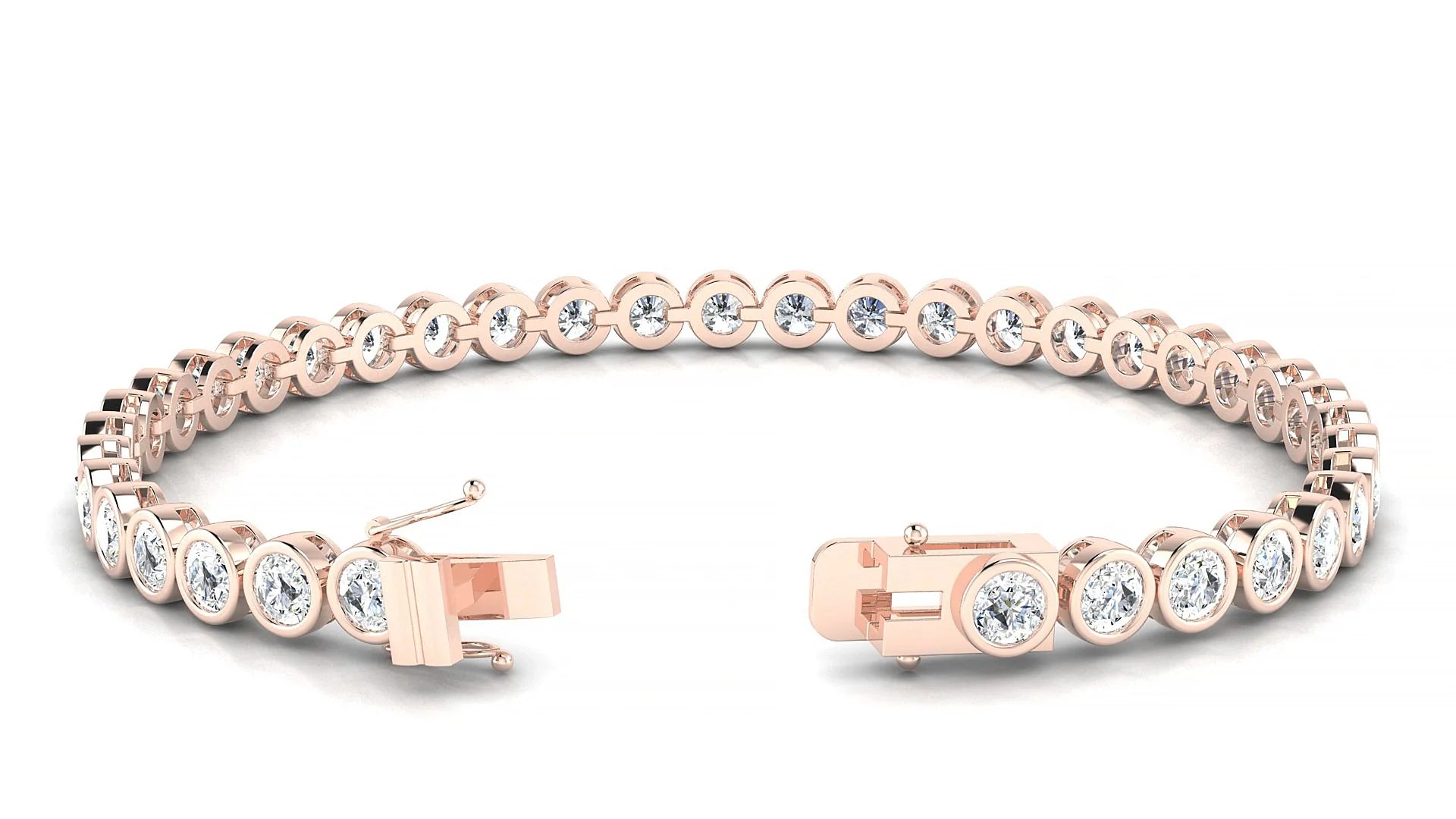 Avila | 18k Rose Gold 3.4 mm Round Lab-Grown Diamond 18 cm Tennis Bracelet