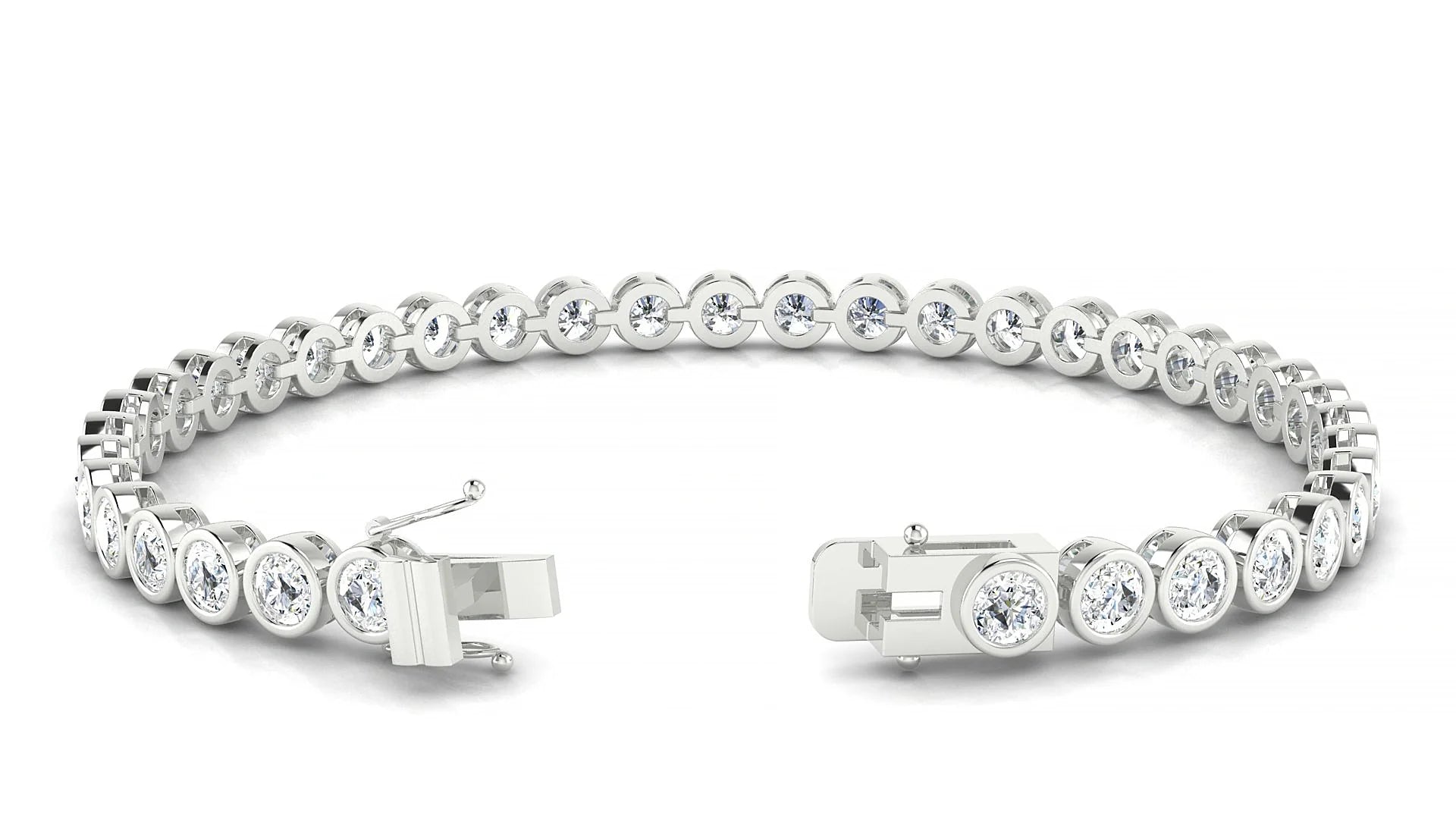 Avila | 18k White Gold 3.4 mm Round Lab-Grown Diamond 18 cm Tennis Bracelet