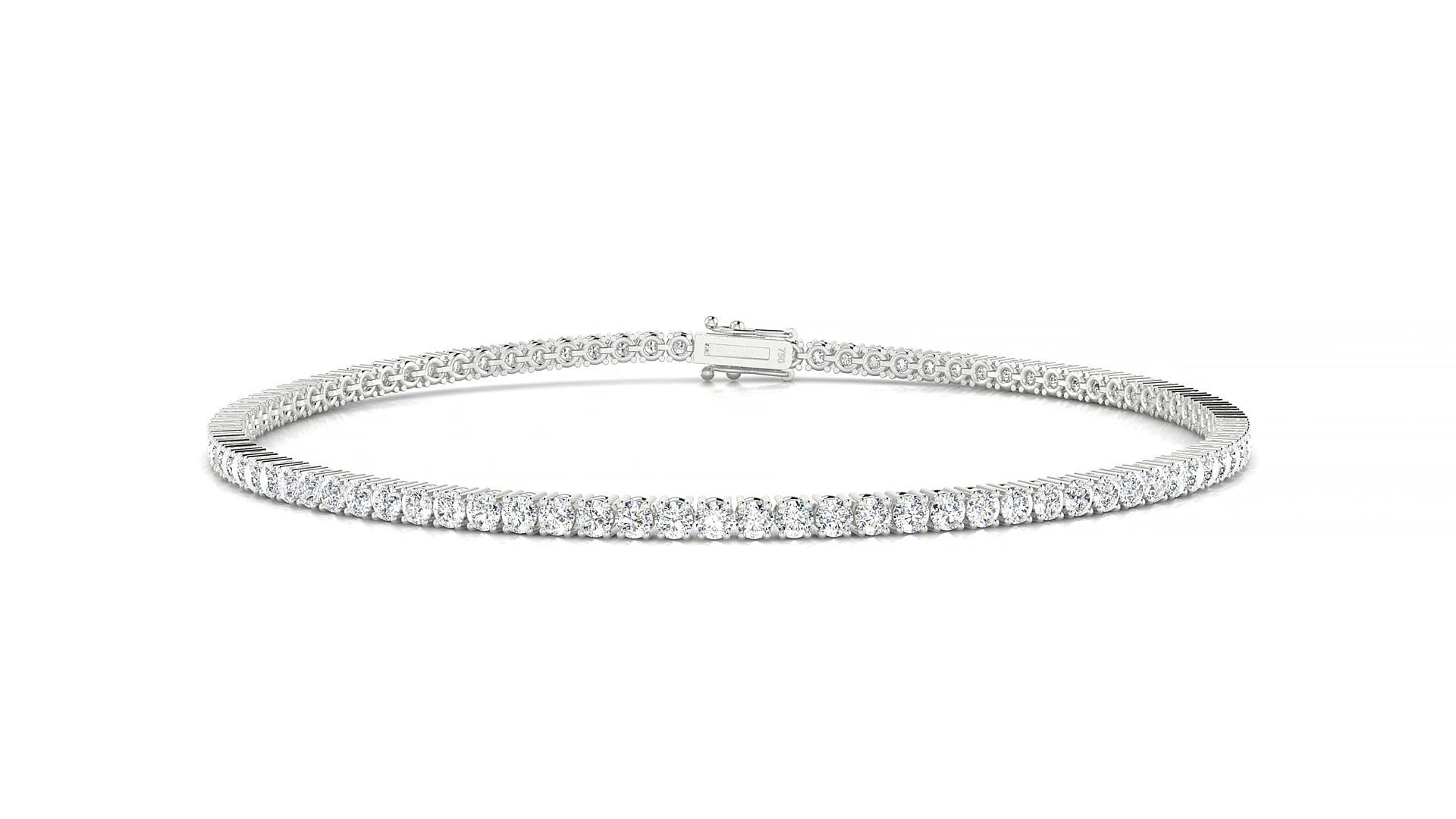 Capri | 18k White Gold 1.7 mm Round Lab-Grown Diamond 18 cm Tennis Bracelet