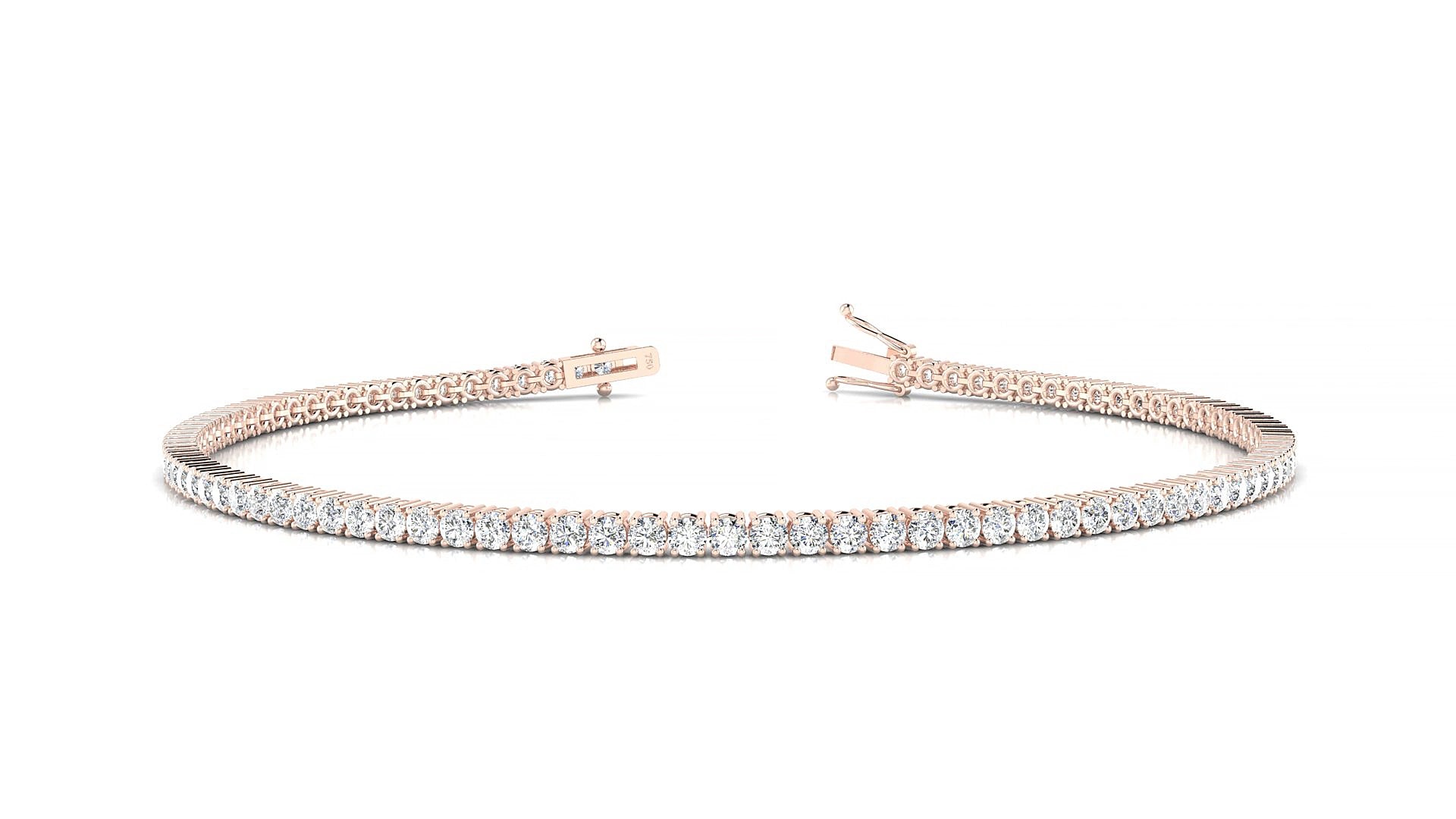 Capri | 18k Rose Gold 1.7 mm Round Lab-Grown Diamond 16 cm Tennis Bracelet