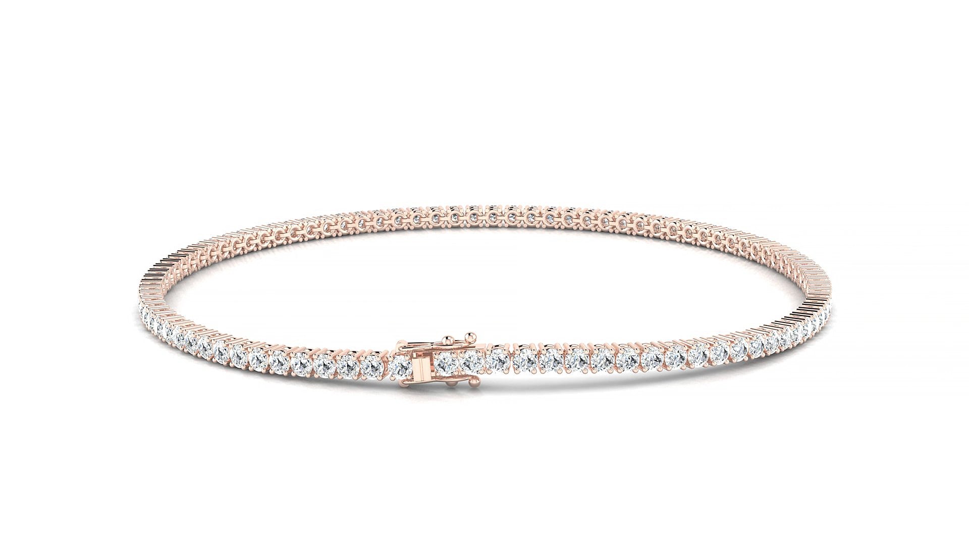 Capri | 18k Rose Gold 1.7 mm Round Lab-Grown Diamond 15 cm Tennis Bracelet