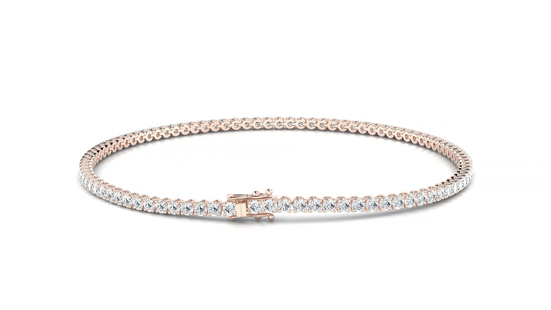 Firenze | 18k Rose Gold 1.7 mm Round Lab-Grown Diamond 15 cm Tennis Bracelet