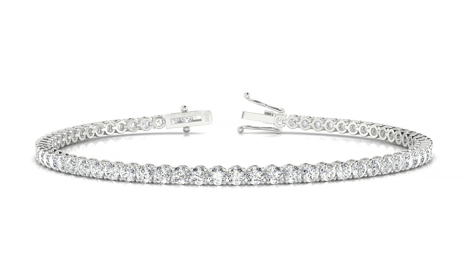 Firenze | 18k White Gold 2.5 mm Round Lab-Grown Diamond 18 cm Tennis Bracelet