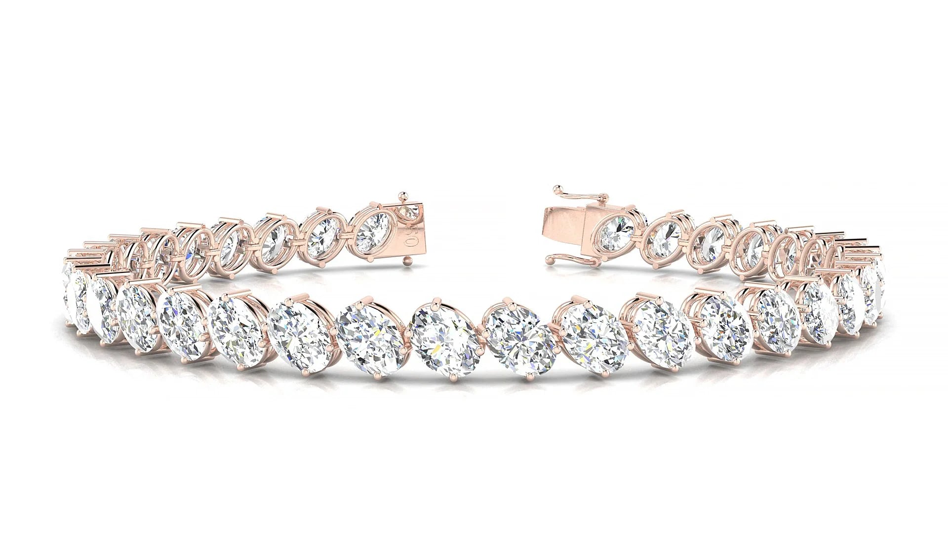 Nîmes | 18k Rose Gold 5.5 x 4 mm Oval Lab-Grown Diamond 18 cm Tennis Bracelet