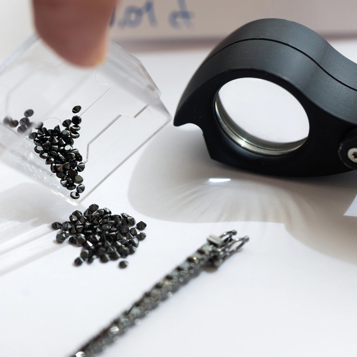 Selecting black diamonds for tennis bracelet