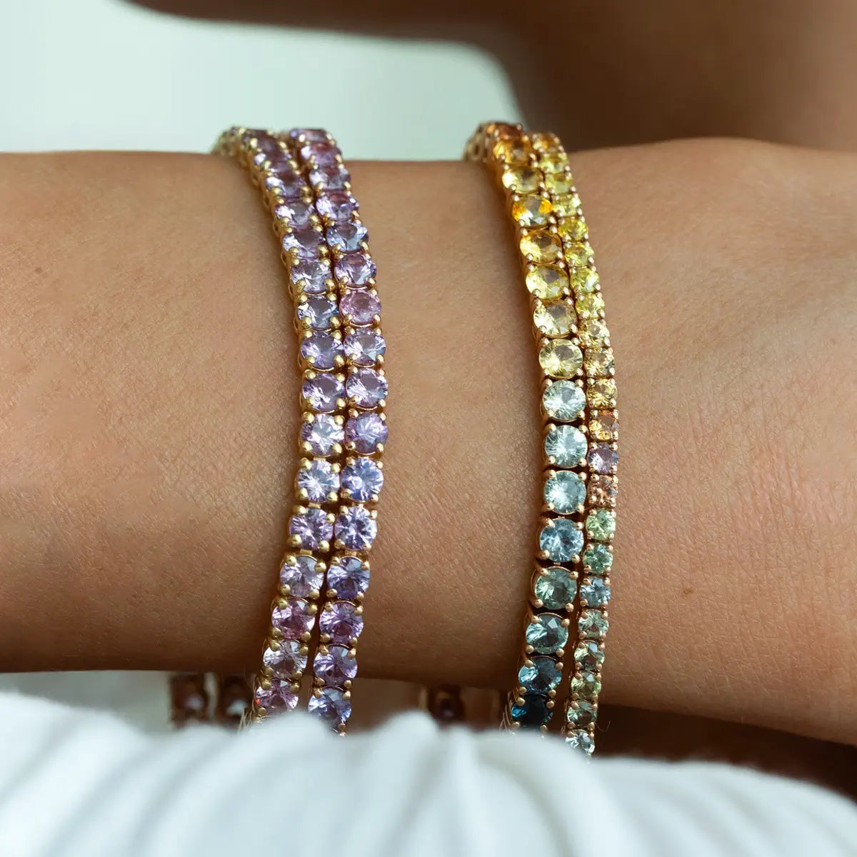 Tennis Rainbow & Sapphire Bracelets