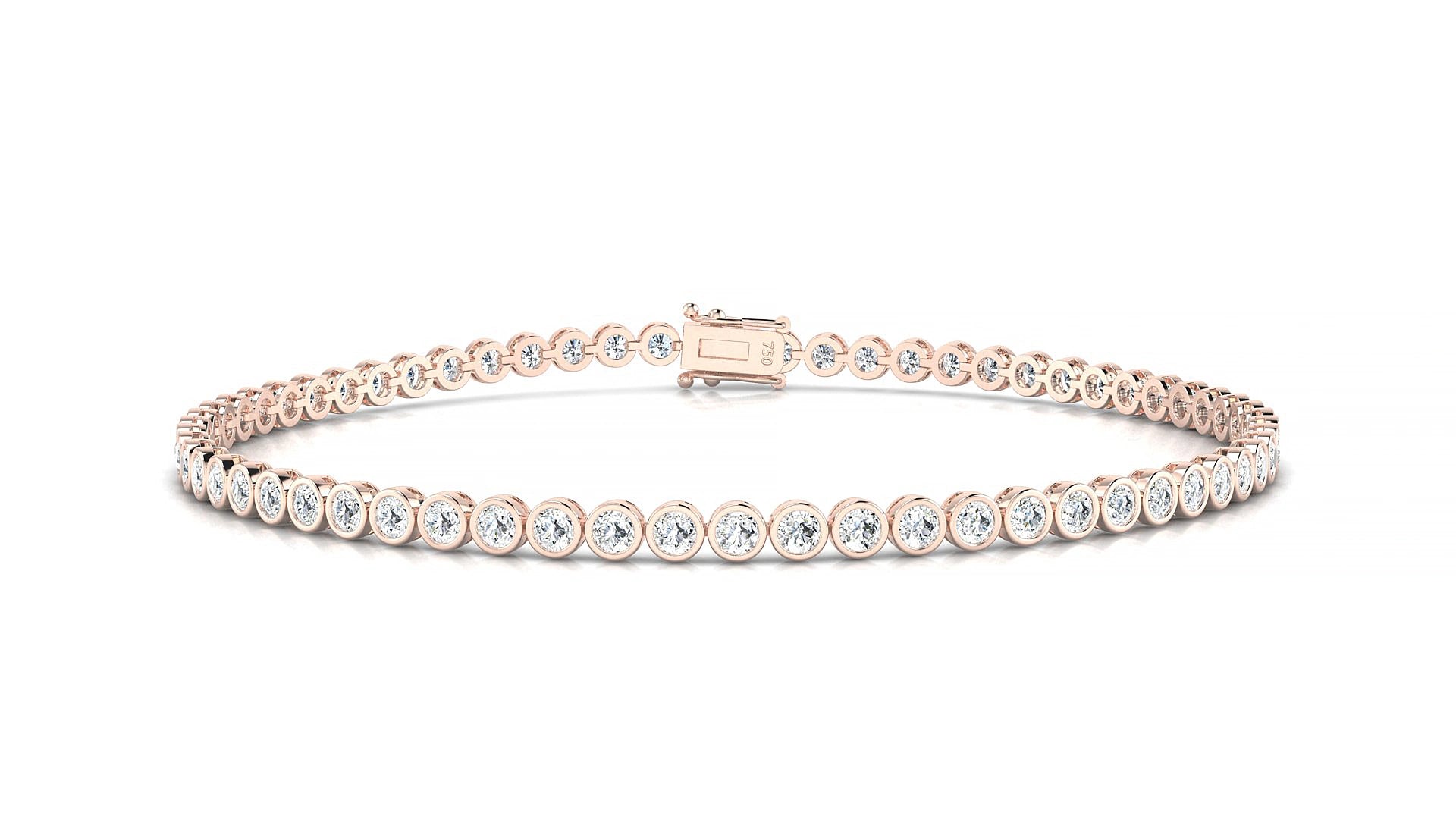 Avila | 18k Rose Gold 2 mm Round Lab-Grown Diamond 20 cm Tennis Bracelet