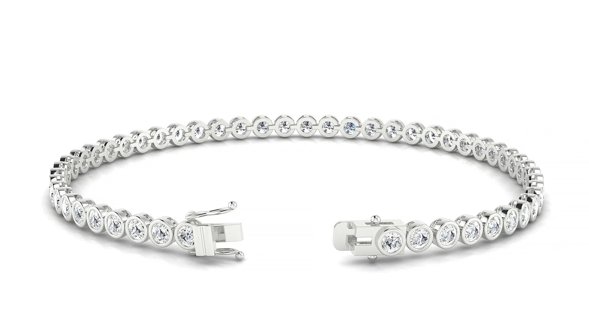 Avila | 18k White Gold 2.5 mm Round Lab-Grown Diamond 18 cm Tennis Bracelet