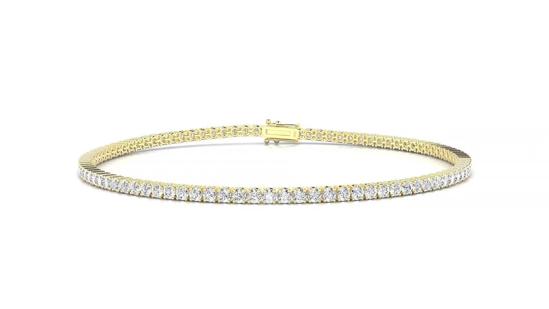 Capri | 18k Yellow Gold 1.7 mm Round Lab-Grown Diamond 18 cm Tennis Bracelet