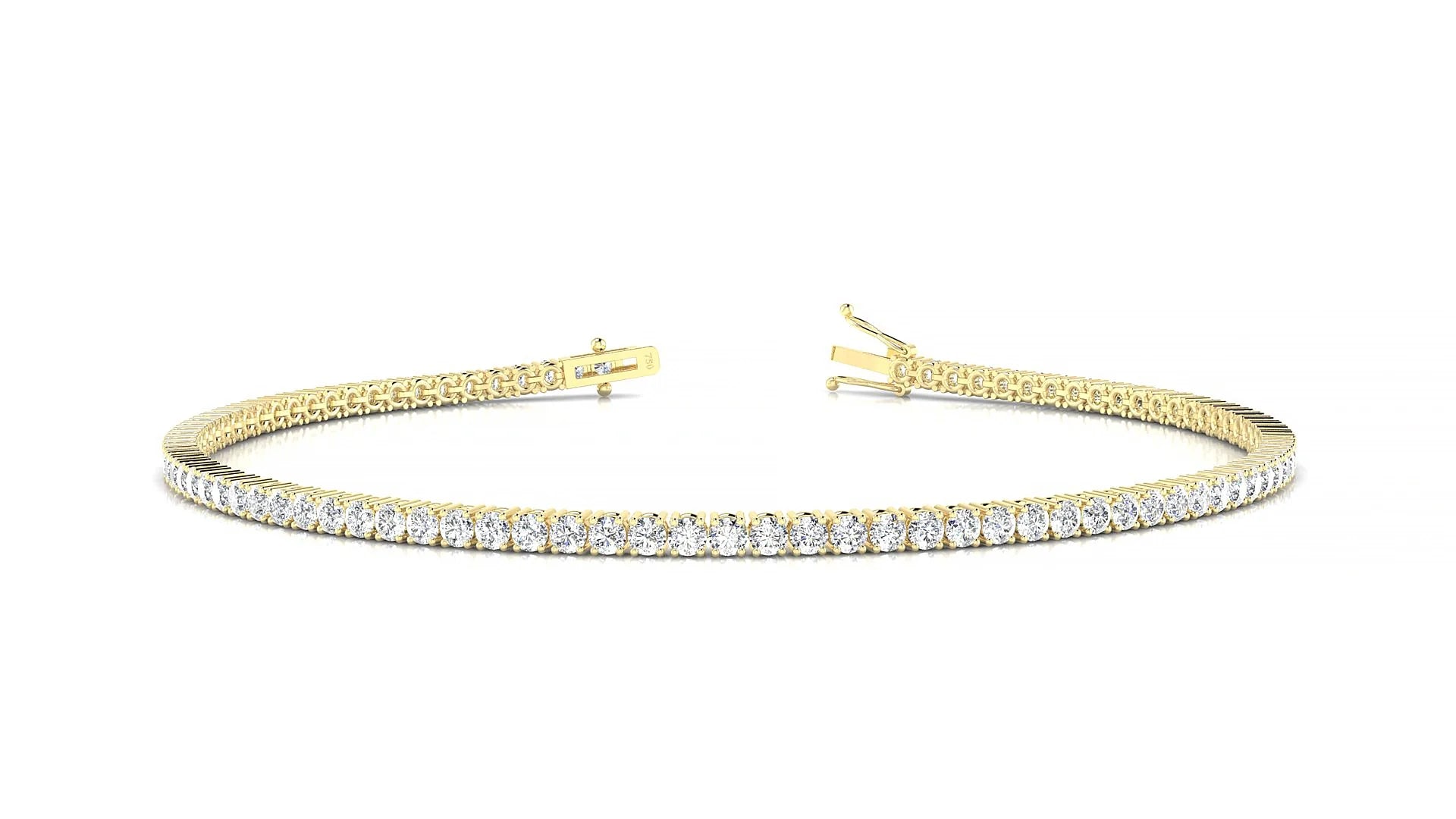Capri | 18k Yellow Gold 1.7 mm Round Lab-Grown Diamond 18 cm Tennis Bracelet