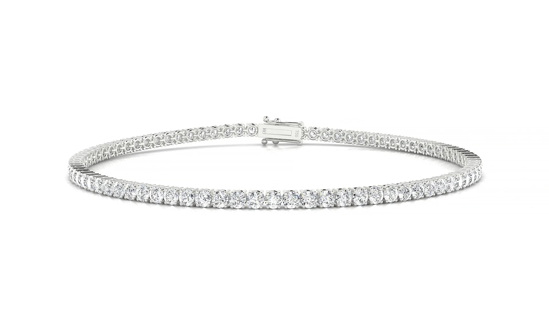 Capri | 18k White Gold 2 mm Round Lab-Grown Diamond 18 cm Tennis Bracelet