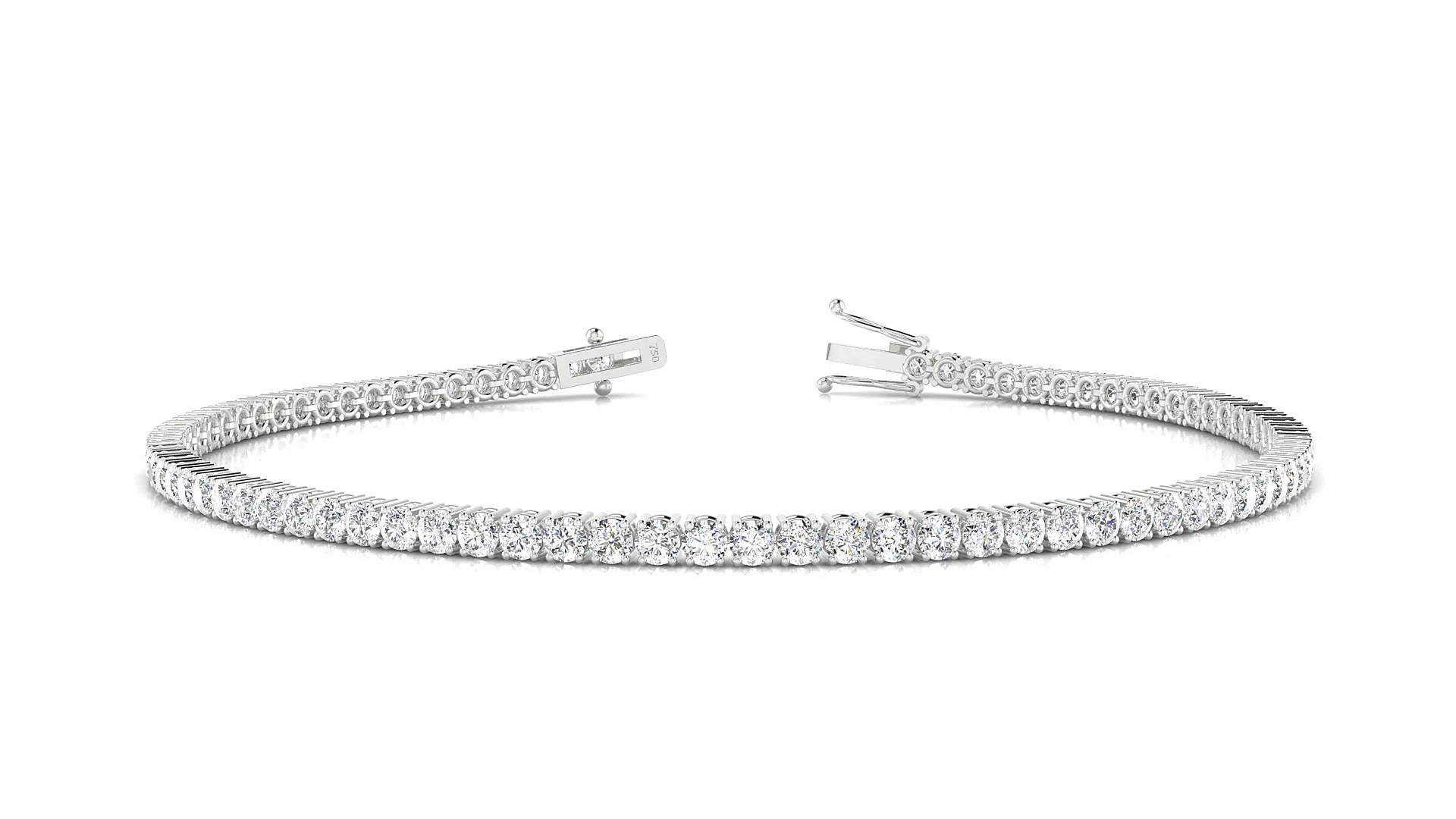 Capri | 18k White Gold 2 mm Round Lab-Grown Diamond 18 cm Tennis Bracelet