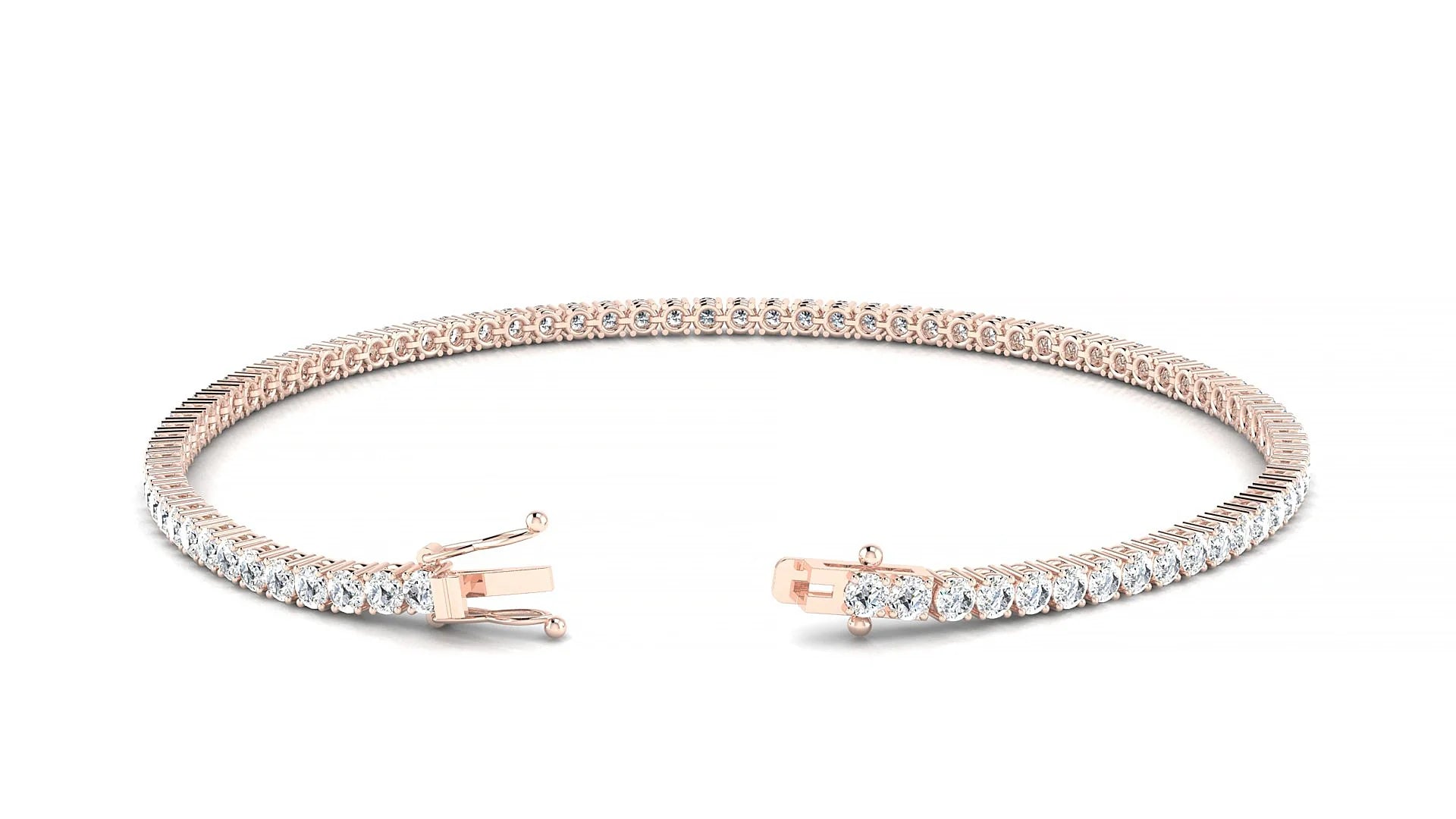 Capri | 18k Rose Gold 2 mm Round Lab-Grown Diamond 18 cm Tennis Bracelet