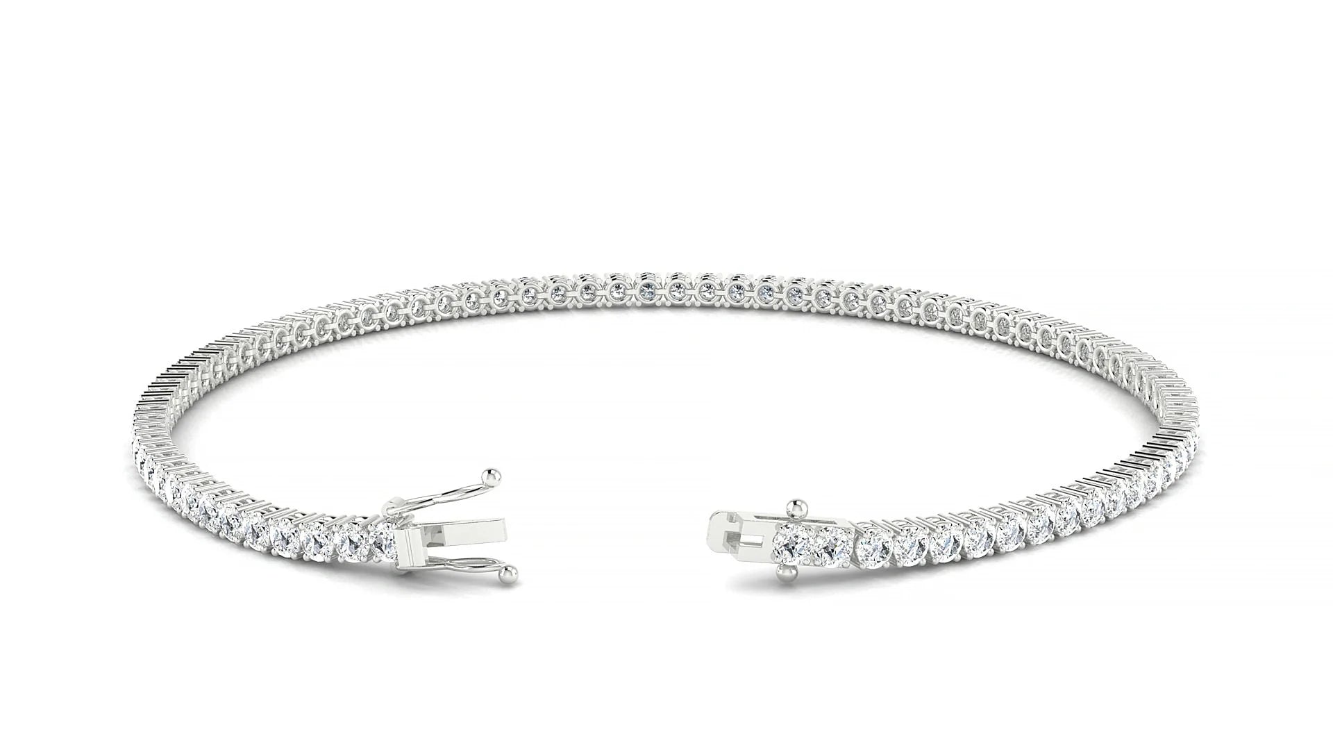 Capri | 18k White Gold 2 mm Round Lab-Grown Diamond 18 cm Tennis Bracelet