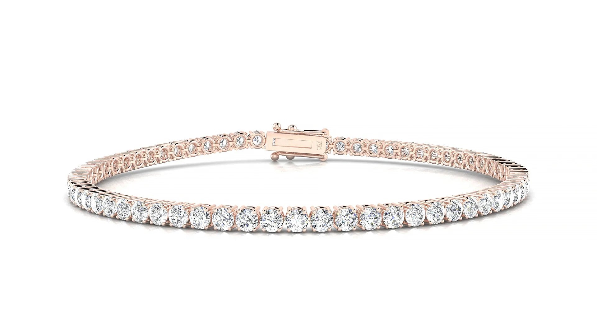 Capri | 18k Rose Gold 2.5 mm Round Lab-Grown Diamond 18 cm Tennis Bracelet