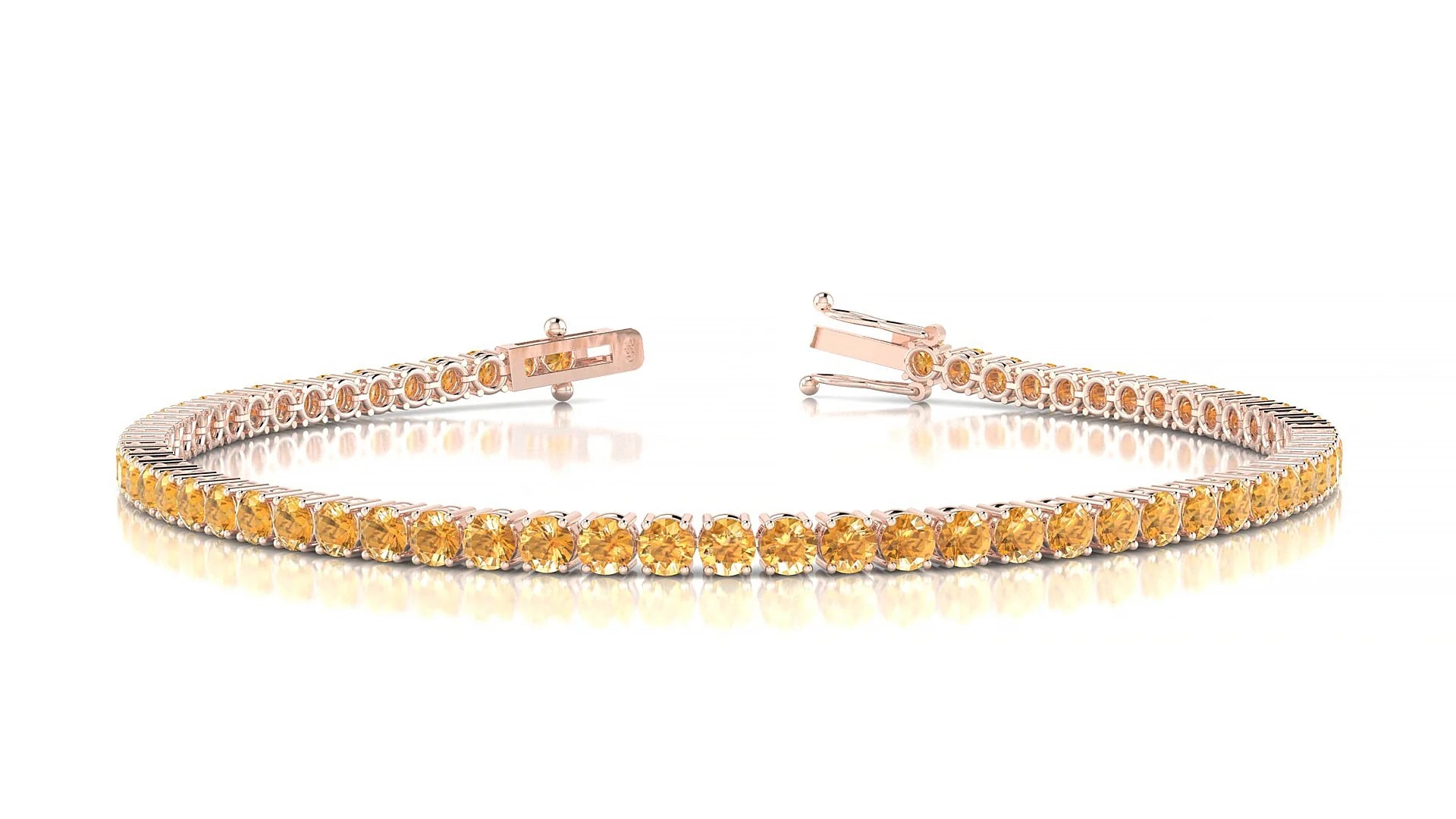 Capri | 18k Rose Gold 2.5 mm Round Natural Citrine Tennis Bracelet