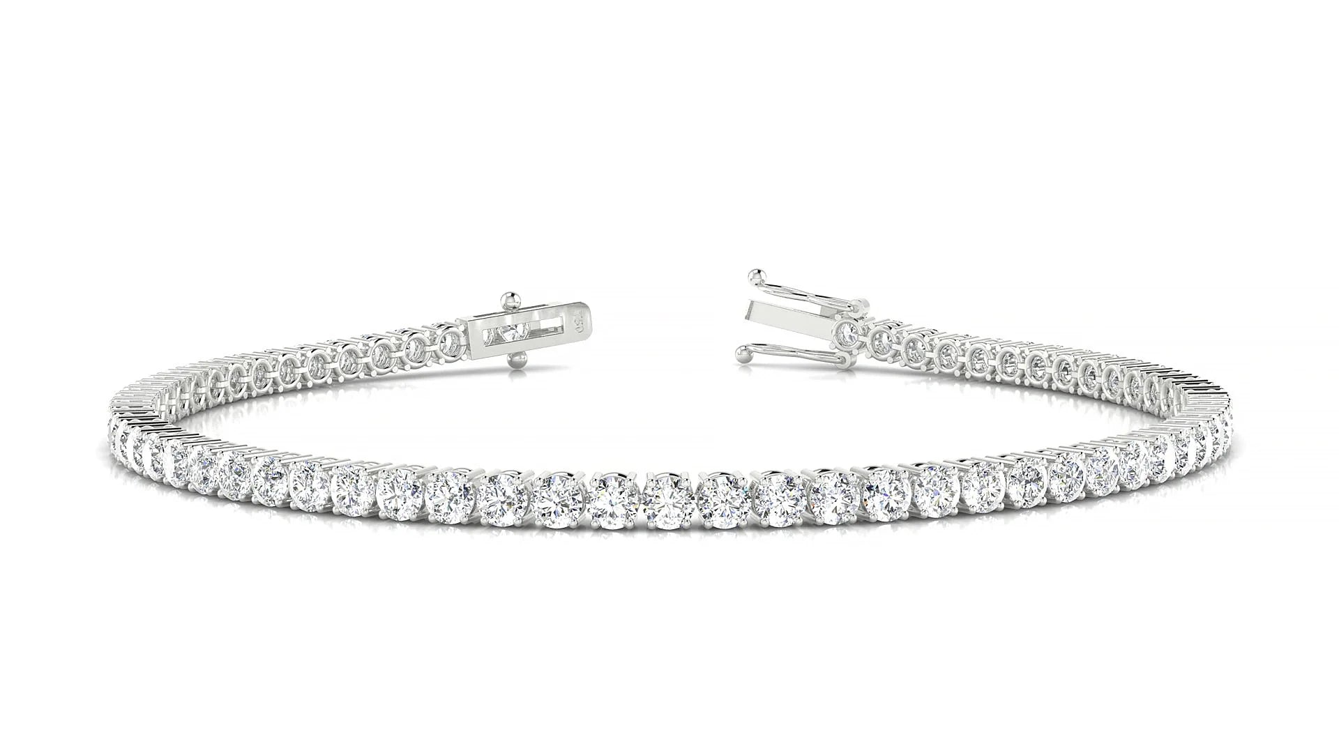 Capri | 18k White Gold 2.5 mm Round Lab-Grown Diamond 18 cm Tennis Bracelet