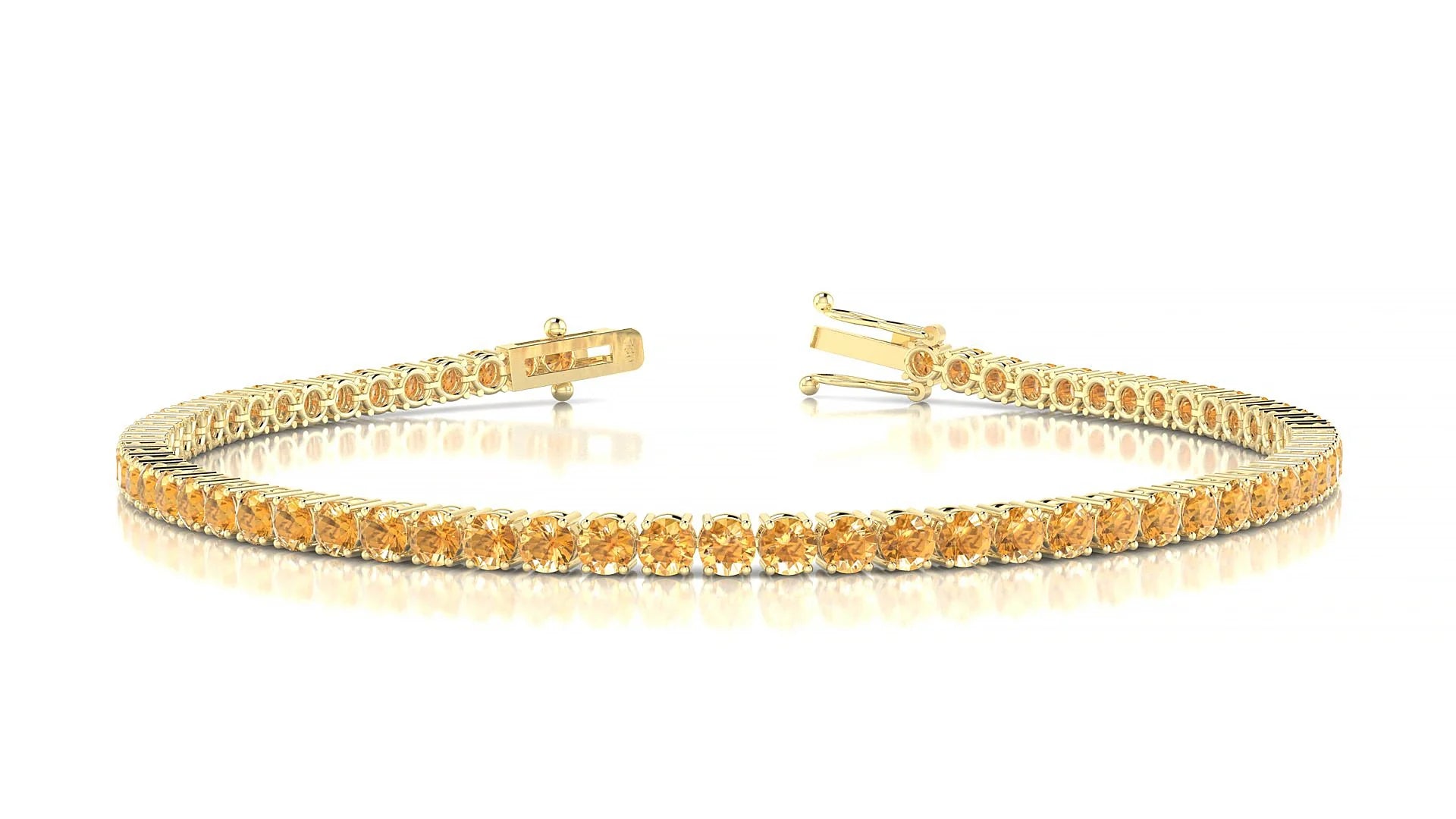 Capri | 18k Yellow Gold 2.5 mm Round Natural Citrine Tennis Bracelet