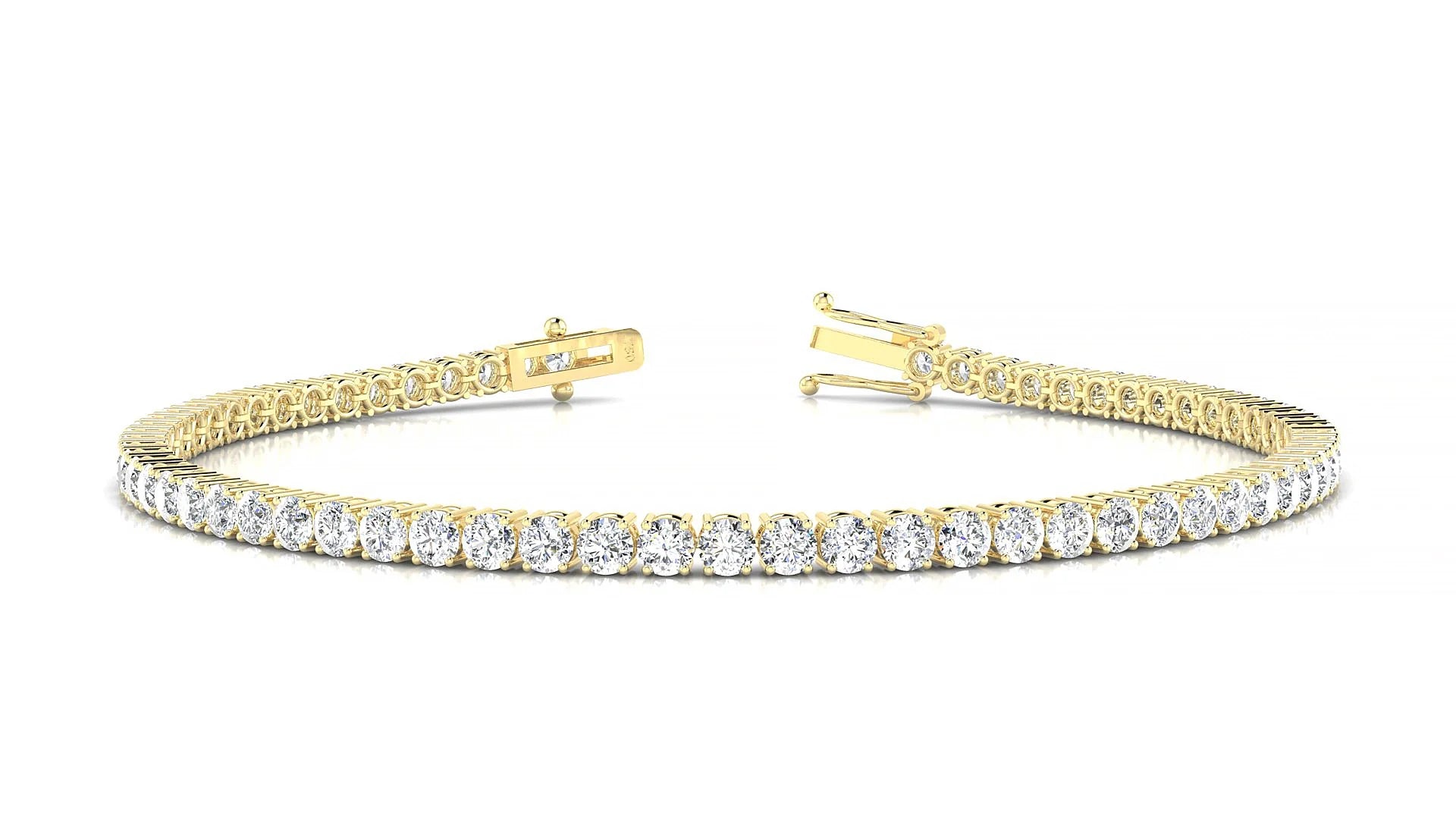 Capri | 18k Yellow Gold 2.5 mm Round Lab-Grown Diamond 18 cm Tennis Bracelet