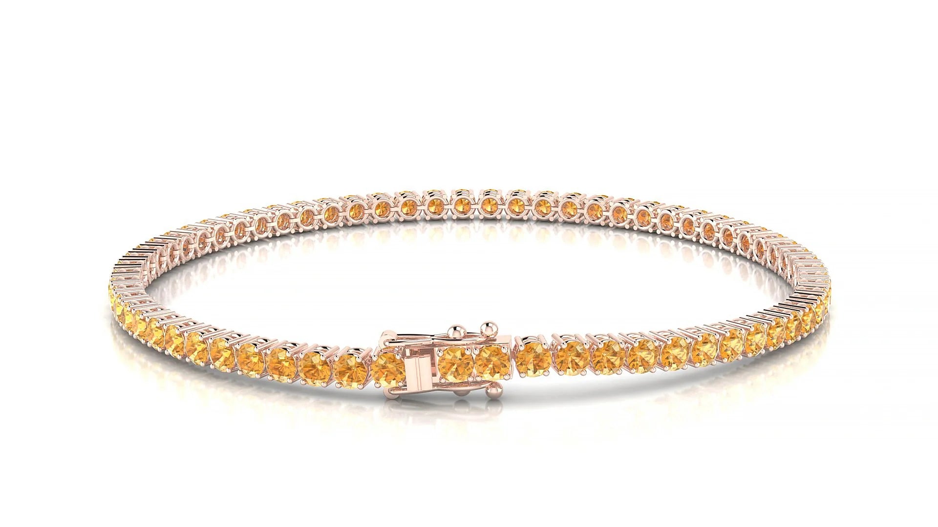 Capri | 18k Rose Gold 2.5 mm Round Natural Citrine Tennis Bracelet