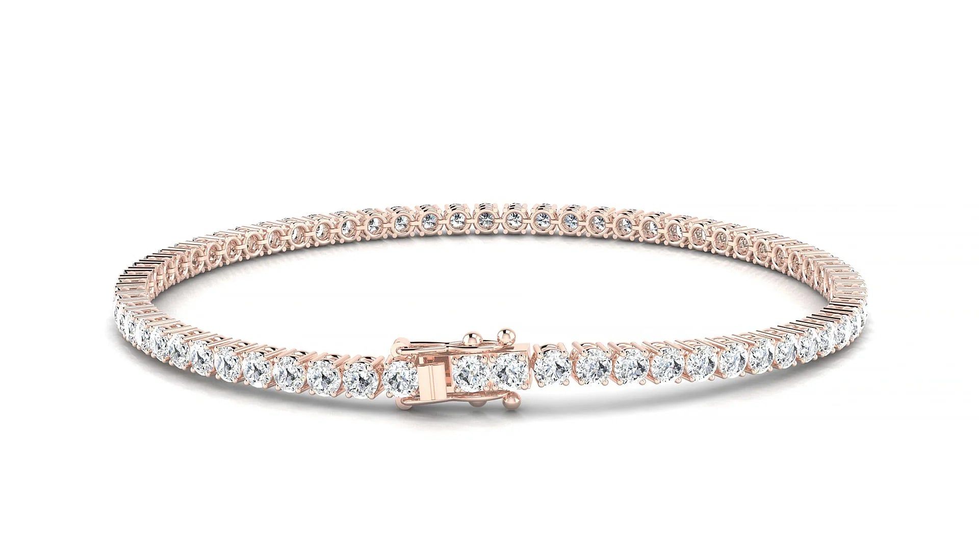 Capri | 18k Rose Gold 2.5 mm Round Lab-Grown Diamond 18 cm Tennis Bracelet